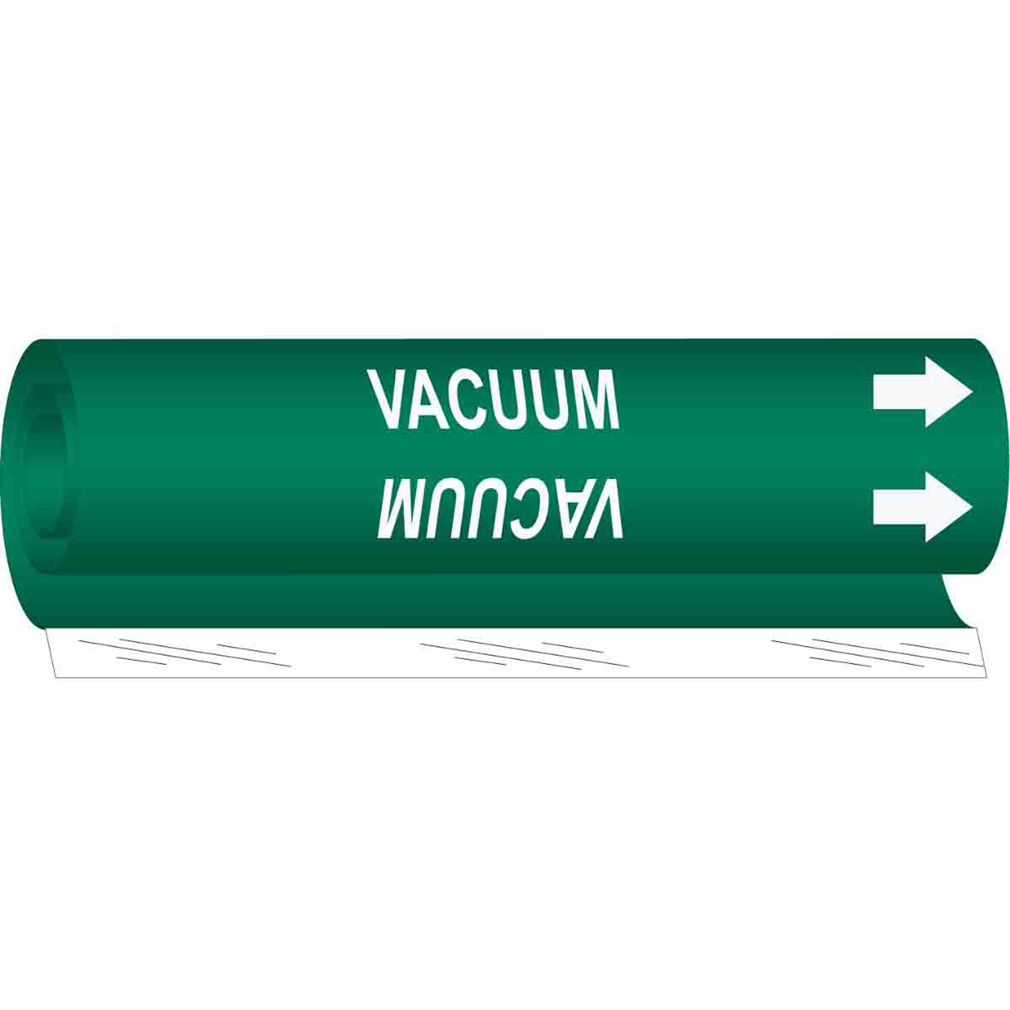 Marqueur de tuyau «Vacuum», Enveloppant, 5" h x 8" la, Blanc/vert