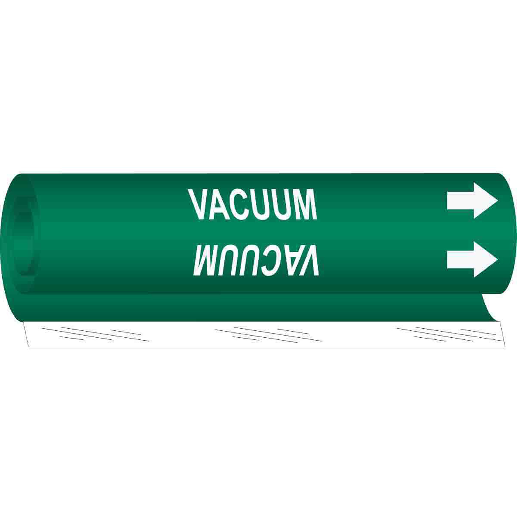 Marqueur de tuyau «Vacuum», Enveloppant, 9" h x 8" la, Blanc/vert