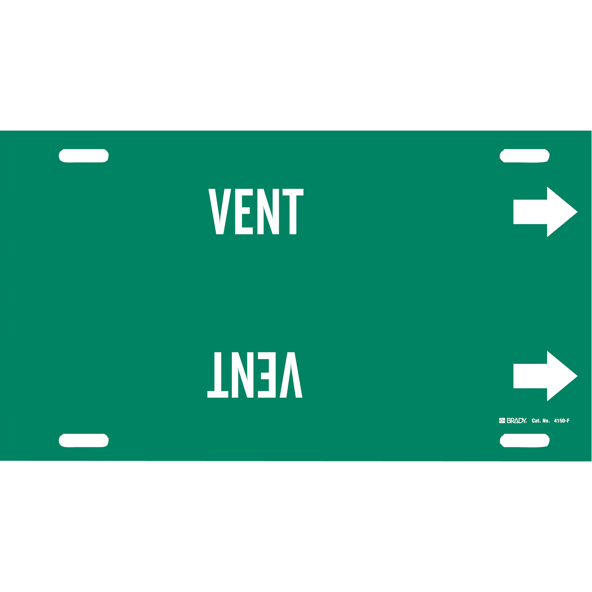 Marqueur de tuyau «Vent», À attacher, 8" h x 16" la, Blanc/vert