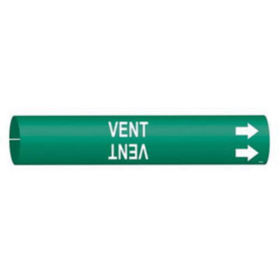 Marqueur de tuyau «Vent», À pression, 13/16" h x 13/16" la, Blanc/vert