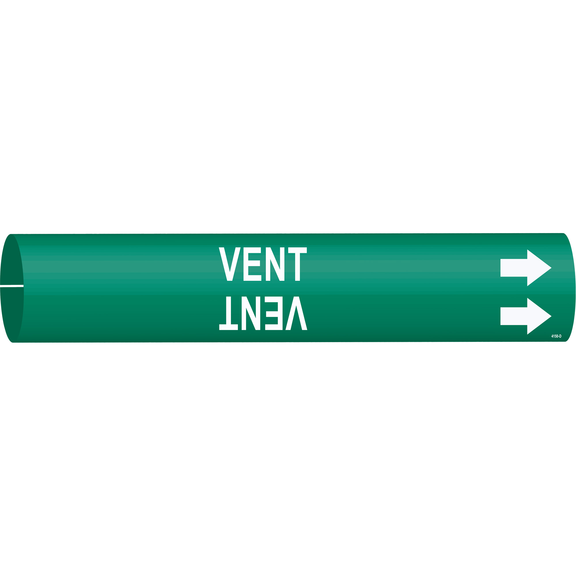 Marqueur de tuyau «Vent», À pression, 2-13/16" h x 2-13/16" la, Blanc/vert