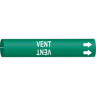 Marqueur de tuyau «Vent», À pression, 7/8" h x 7/8" la, Blanc/vert