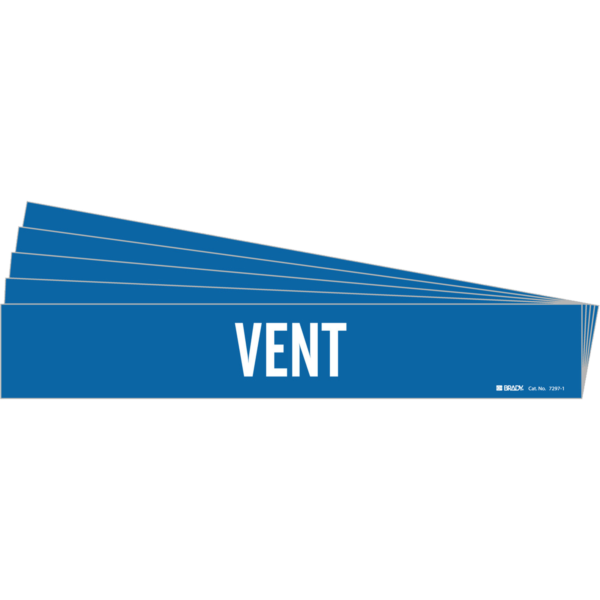 Marqueur de tuyau «Vent», Autocollant, 2-1/4" h x 14" la, Blanc/bleu