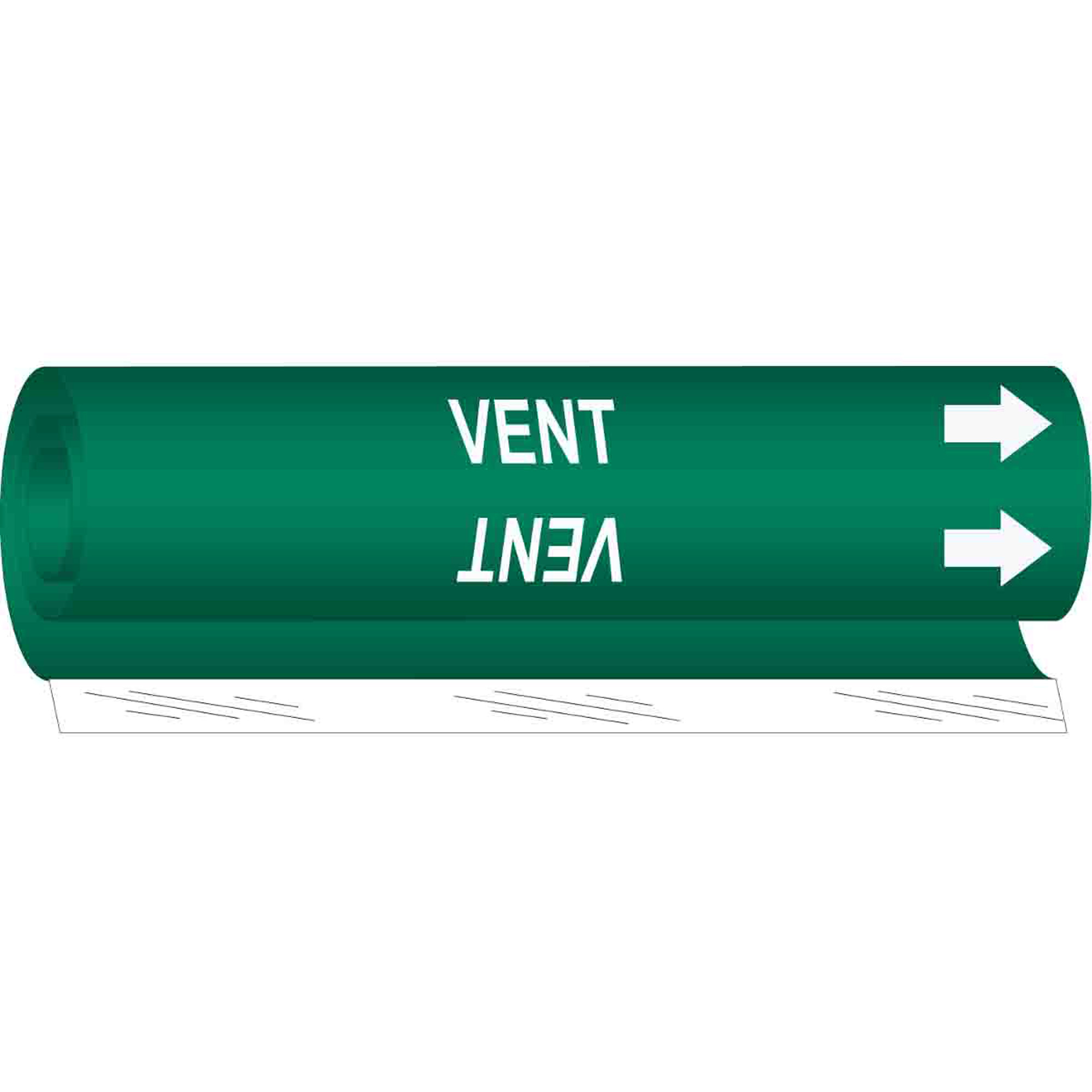 Marqueur de tuyau «Vent», Enveloppant, 5" h x 8" la, Blanc/vert