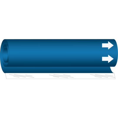 Marqueur de tuyau vierge, Enveloppant, 26" h x 12" la, Blanc/bleu