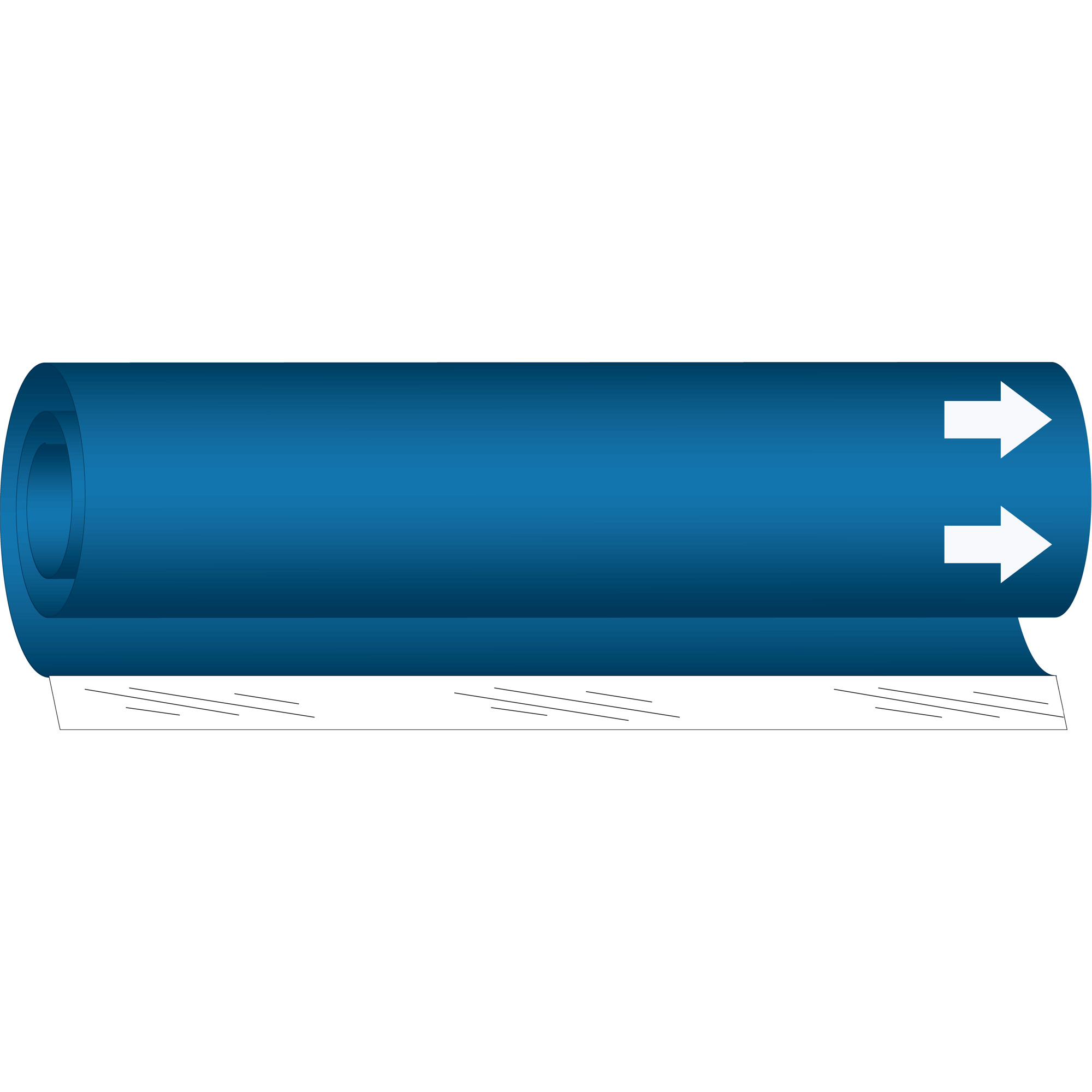 Marqueur de tuyau vierge, Enveloppant, 26" h x 12" la, Blanc/bleu