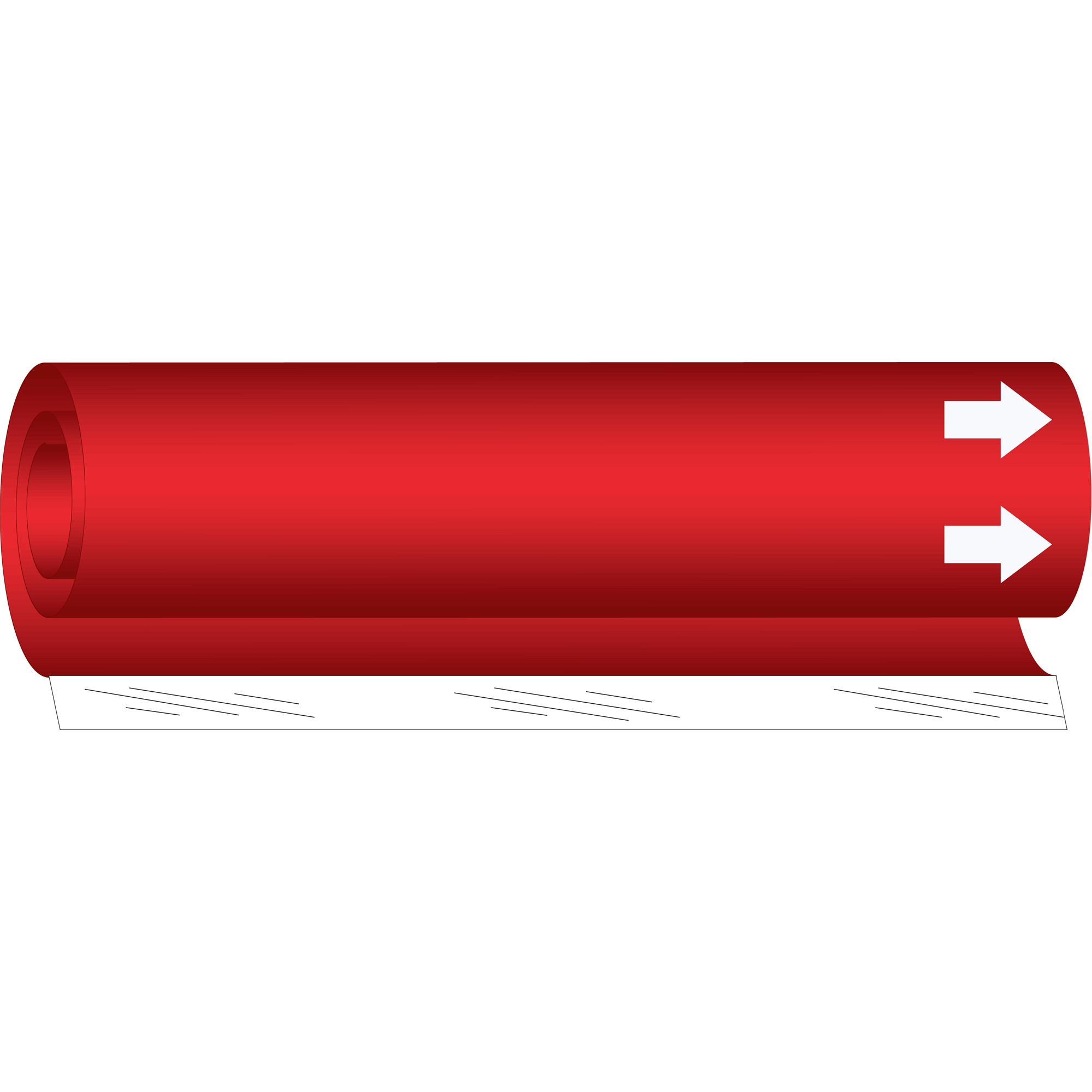 Marqueur de tuyau vierge, Enveloppant, 26" h x 12" la, Blanc/rouge