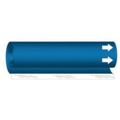 Marqueur de tuyau vierge, Enveloppant, 5" h x 8" la, Blanc/bleu