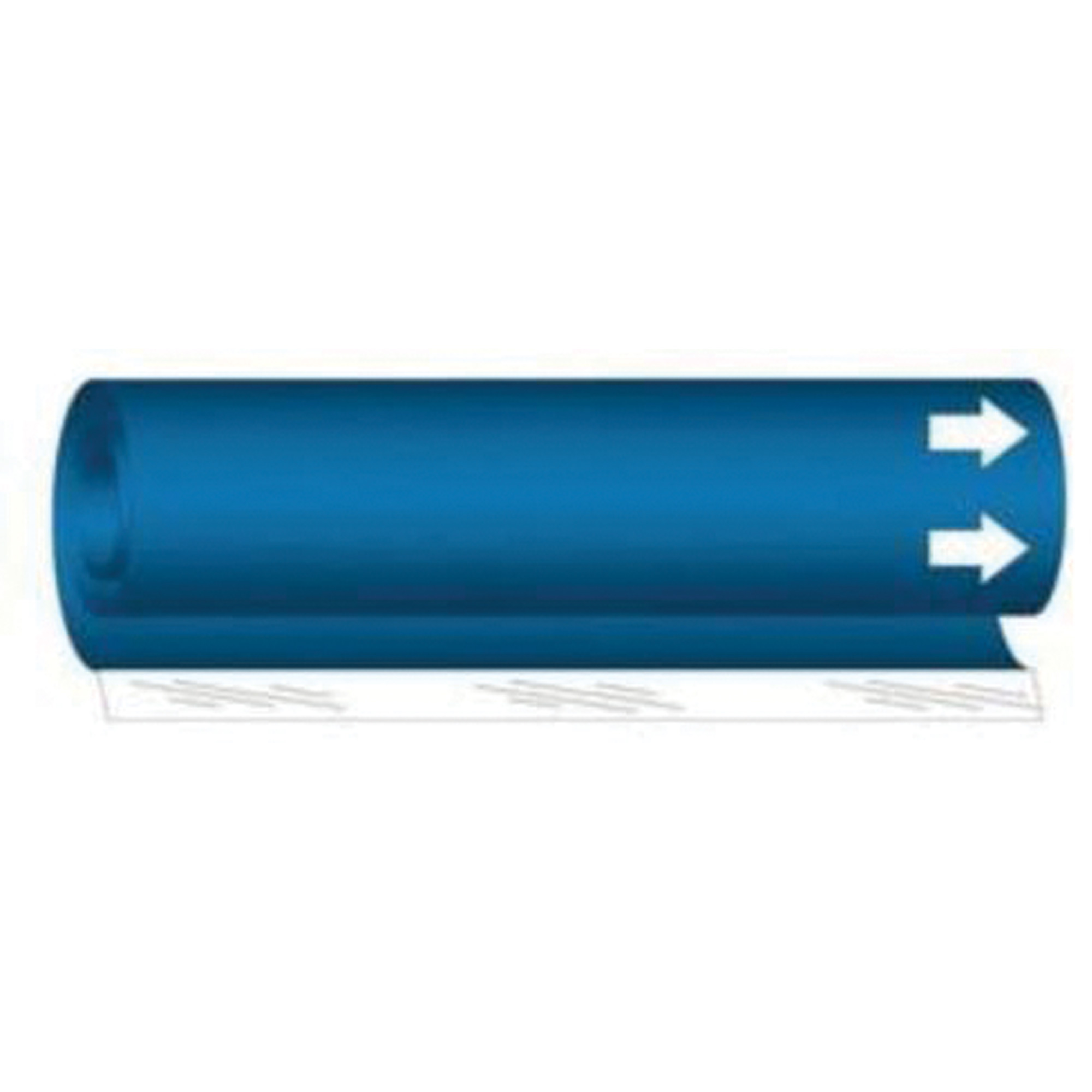 Marqueur de tuyau vierge, Enveloppant, 5" h x 8" la, Blanc/bleu