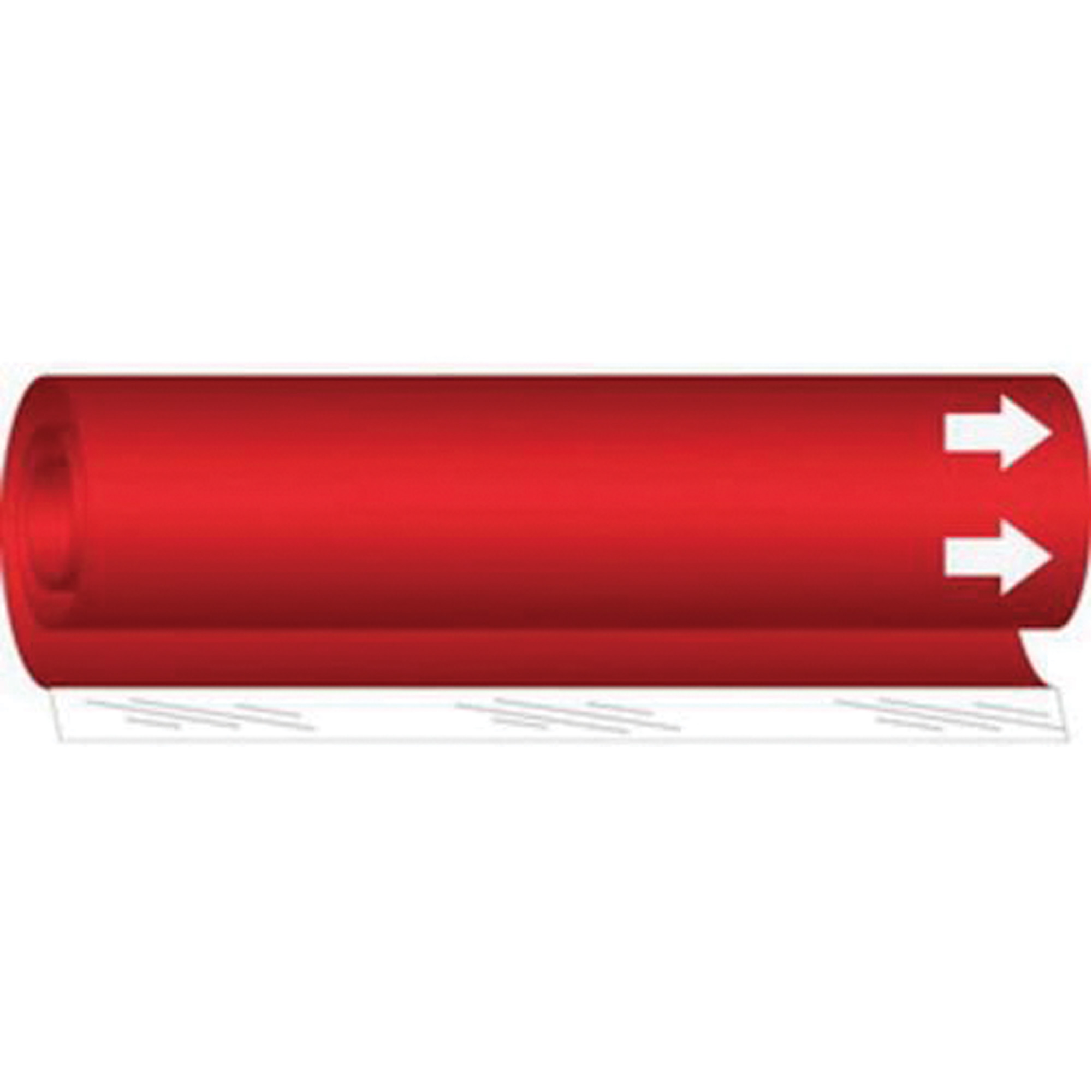 Marqueur de tuyau vierge, Enveloppant, 5" h x 8" la, Blanc/rouge