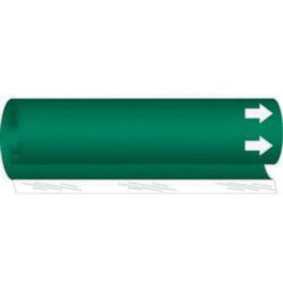 Marqueur de tuyau vierge, Enveloppant, 5" h x 8" la, Blanc/vert