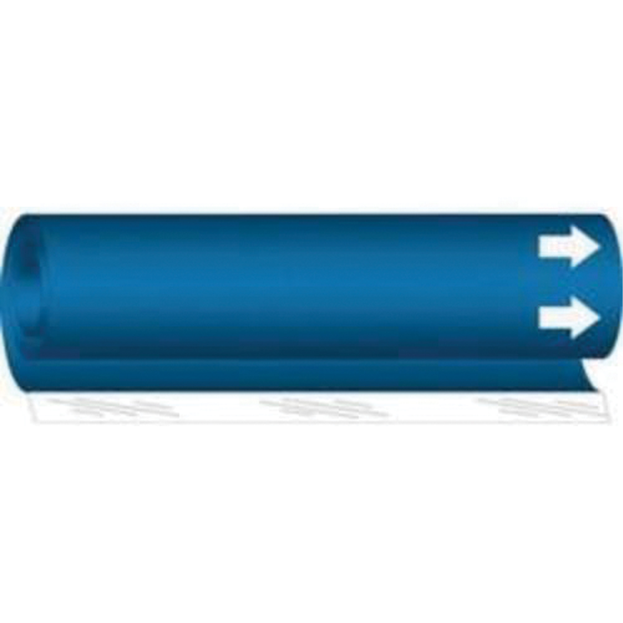 Marqueur de tuyau vierge, Enveloppant, 9" h x 8" la, Blanc/bleu