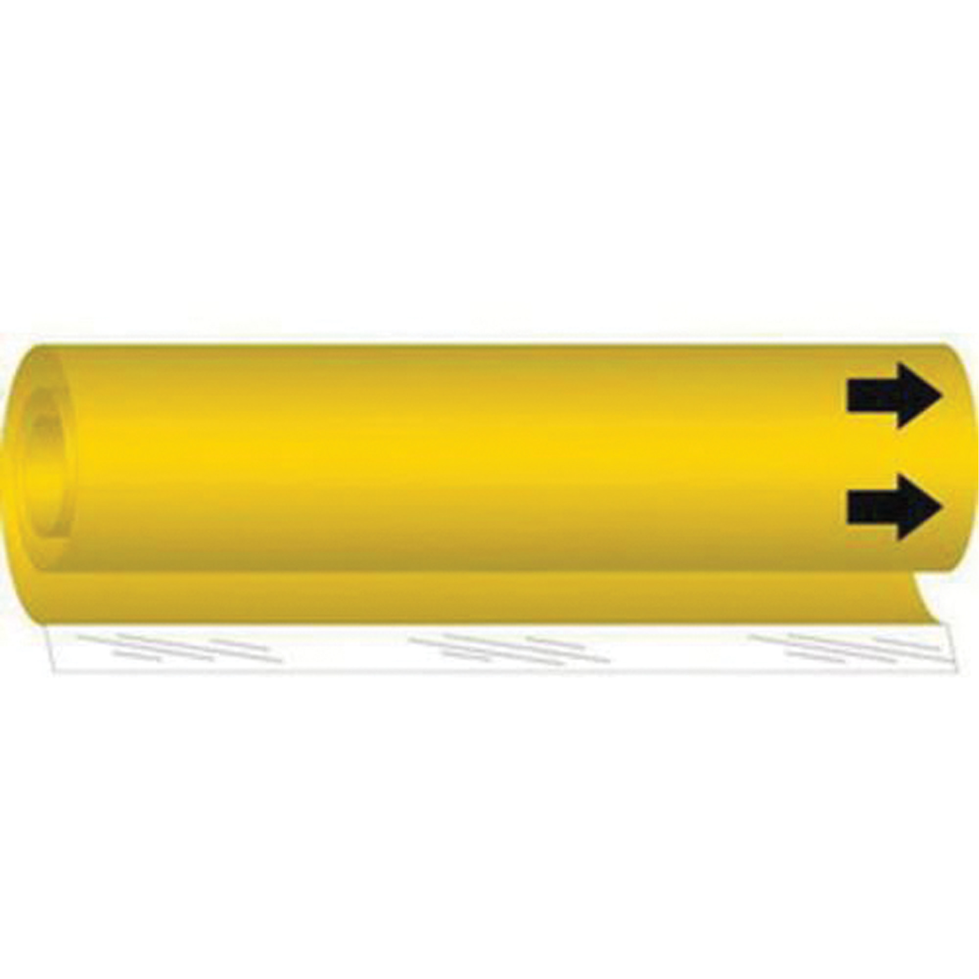 Marqueur de tuyau vierge, Enveloppant, 9" h x 8" la, Noir sur jaune