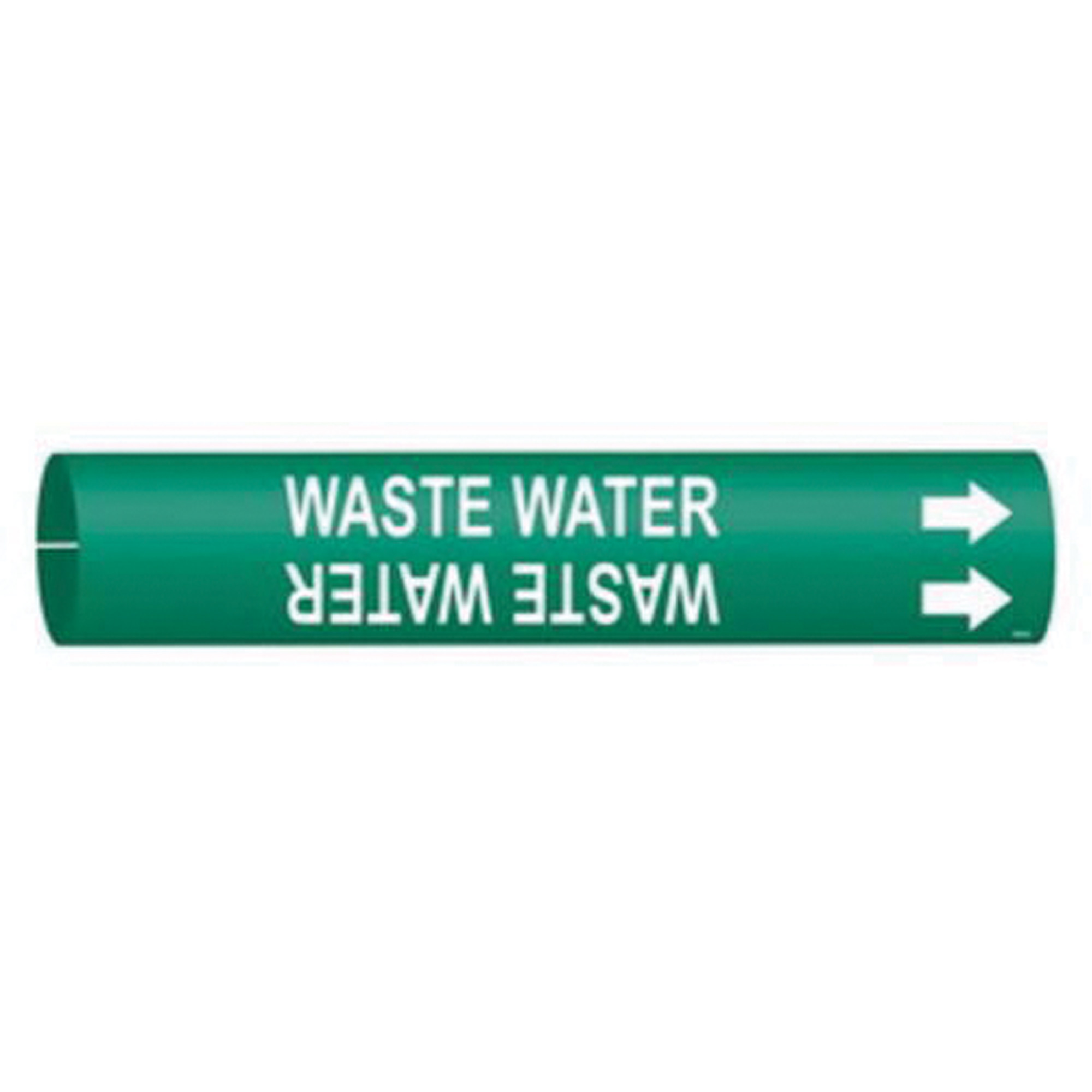 Marqueur de tuyau «Waste Water», À pression, 7/8" h x 7/8" la, Blanc/vert