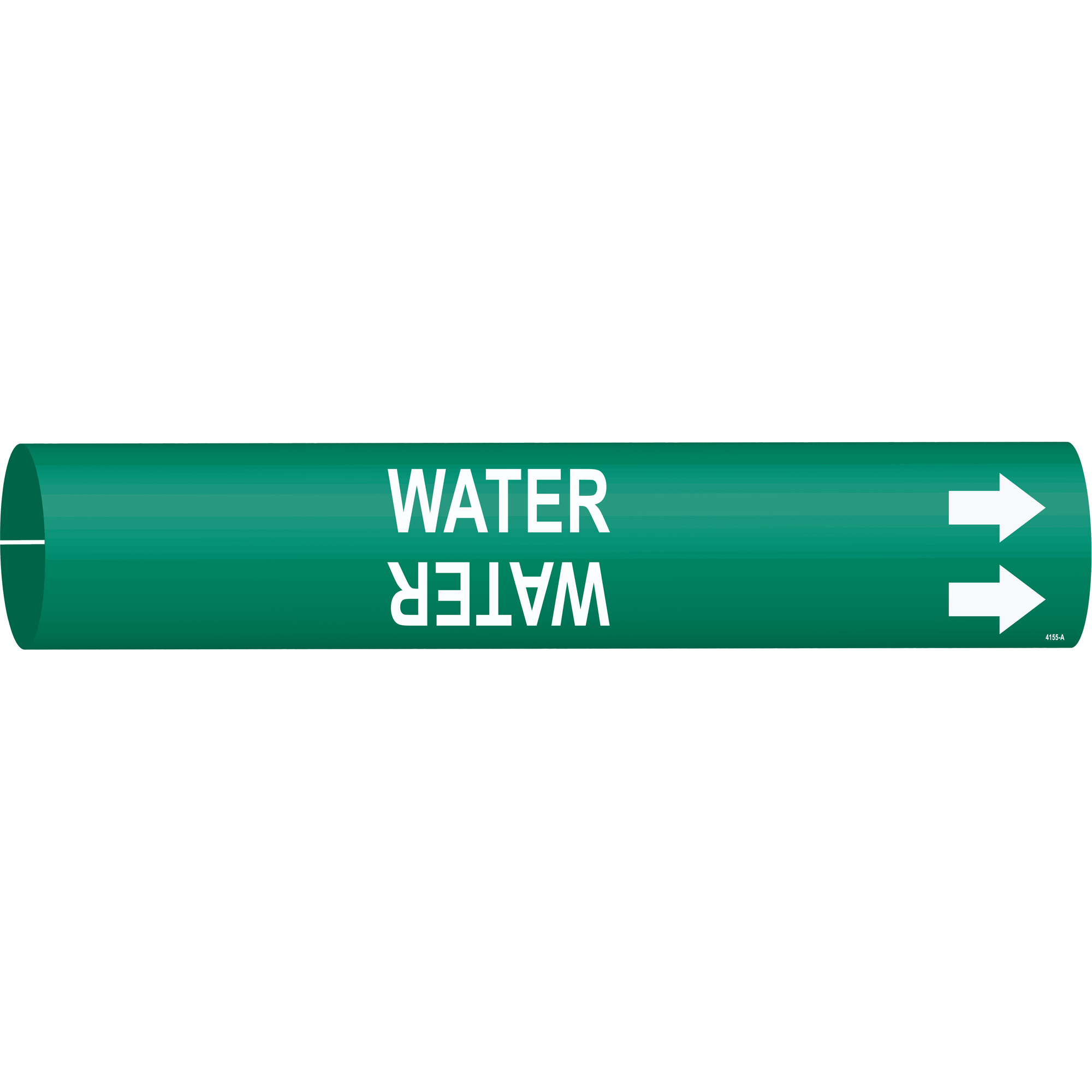 Marqueur de tuyau «Water», À pression, 13/16" h x 13/16" la, Blanc/vert