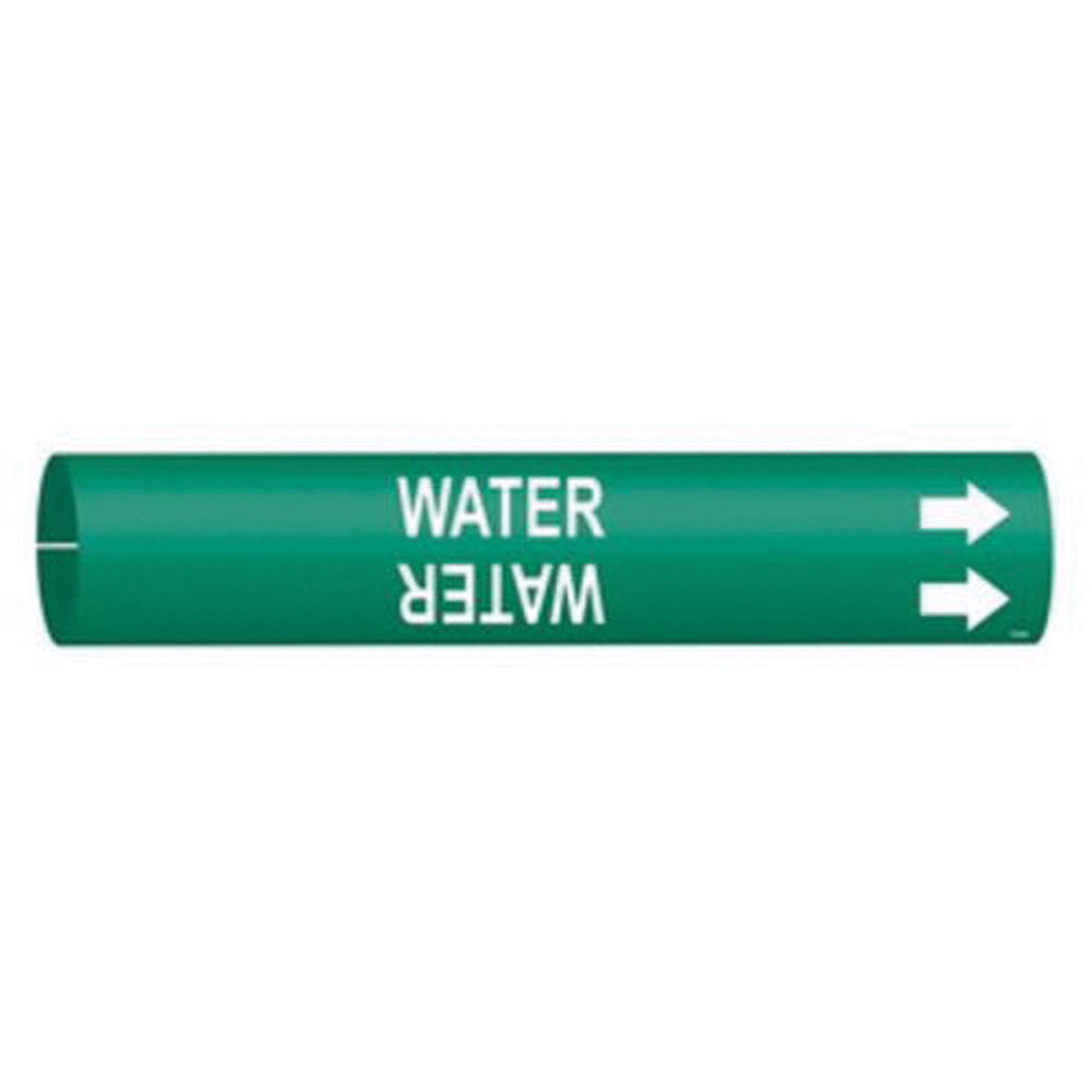 Marqueur de tuyau «Water», À pression, 7/8" h x 7/8" la, Blanc/vert
