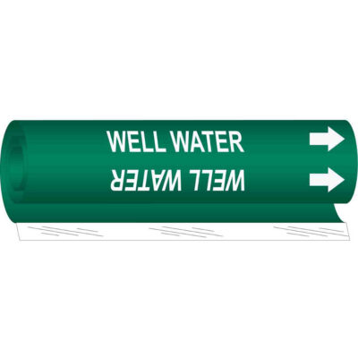 Marqueur de tuyau «Well Water», Enveloppant, 5" h x 8" la, Blanc/vert