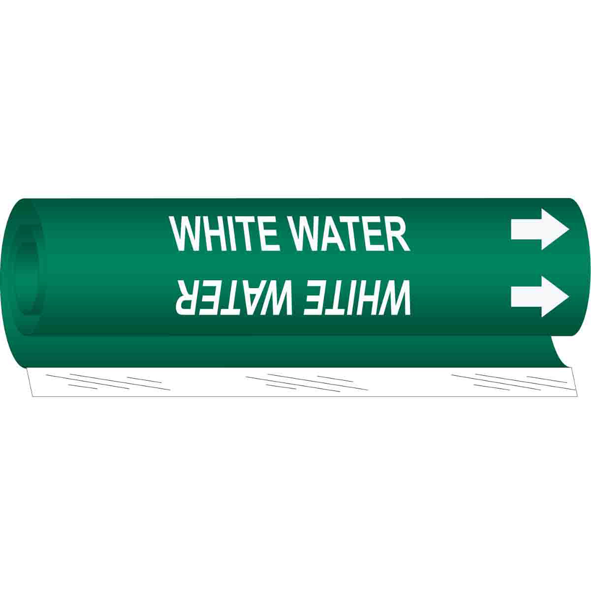 Marqueur de tuyau «White Water», Enveloppant, 26" h x 12" la, Blanc/vert