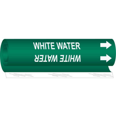 Marqueur de tuyau «White Water», Enveloppant, 5" h x 8" la, Blanc/vert