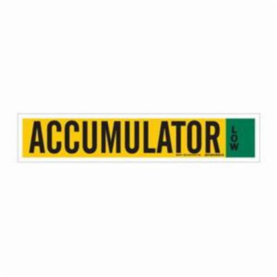Marqueur pour tuyau «Accumulator» pour ammoniac (IIAR), Autocollant, 4" h x 24" la, Noir sur jaune