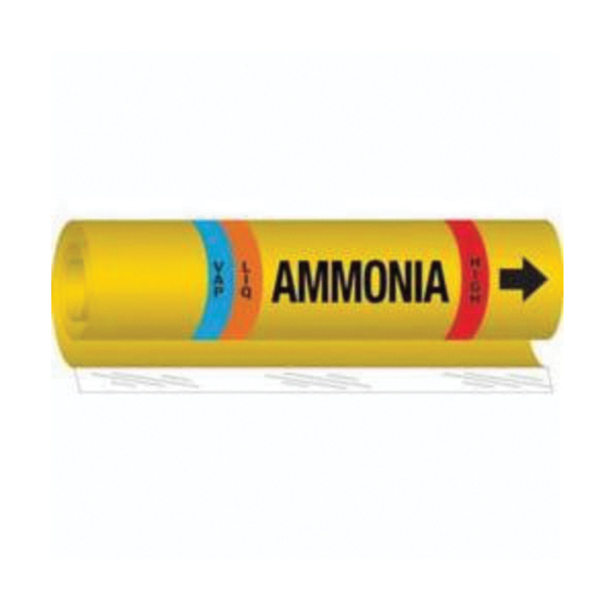 Marqueur pour tuyau avec espace vierge «Liq/Vap Ammonia High» pour l'ammoniac (IIAR), Enveloppant, 26" h x 24" la, Noir sur jaune
