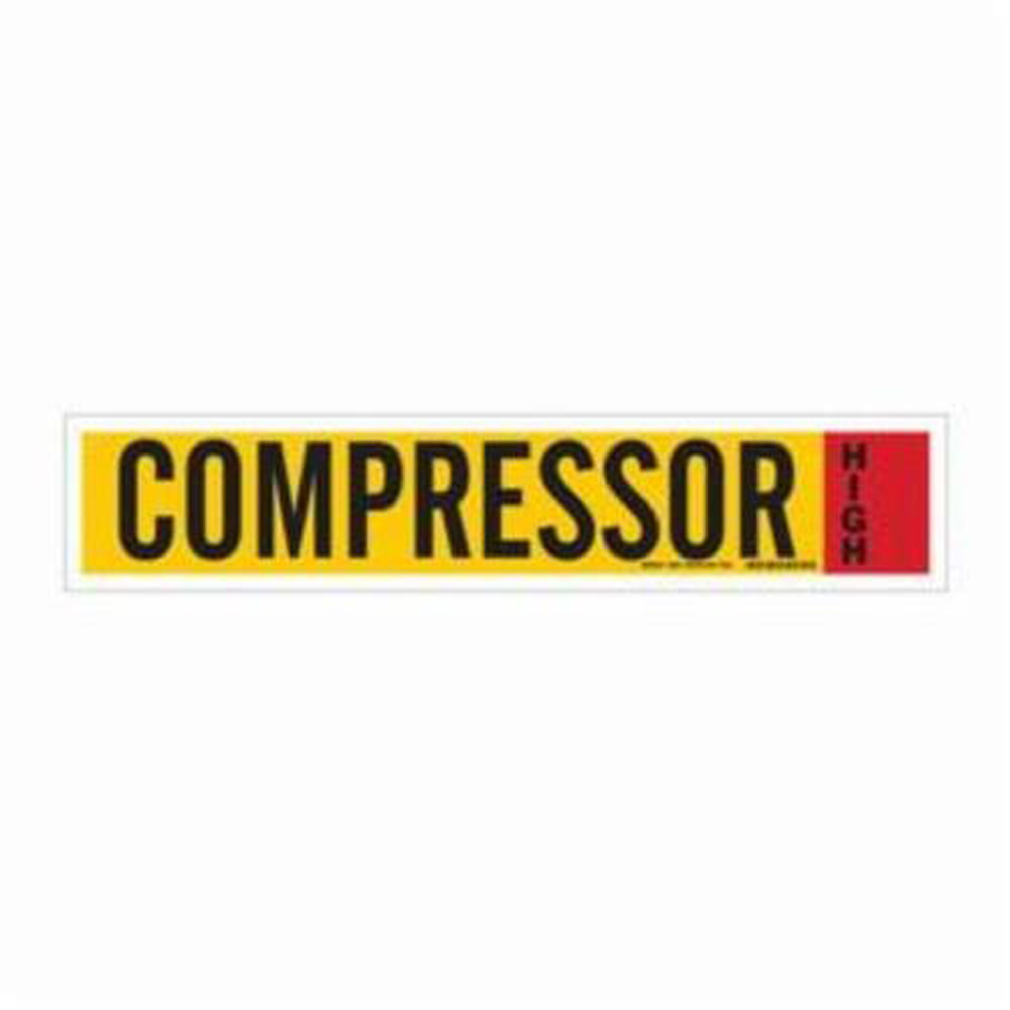 Marqueur pour tuyau «Compressor» pour ammoniac (IIAR), Autocollant, 4" h x 24" la, Noir sur jaune