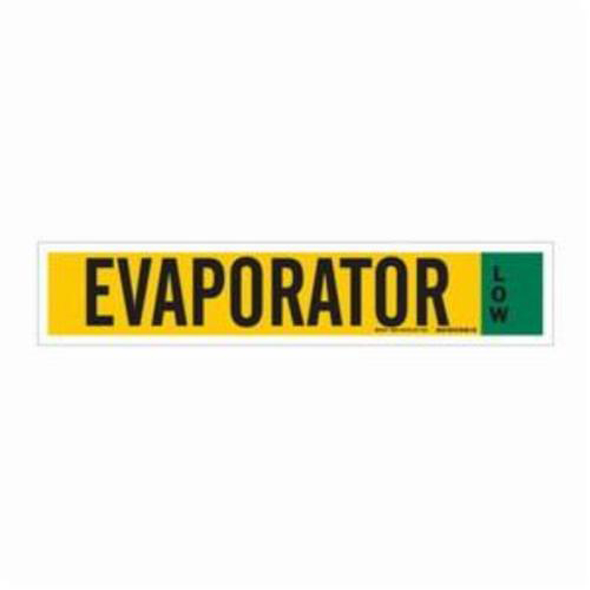 Marqueur pour tuyau «Evaporator» pour ammoniac (IIAR), Autocollant, 4" h x 24" la, Noir sur jaune