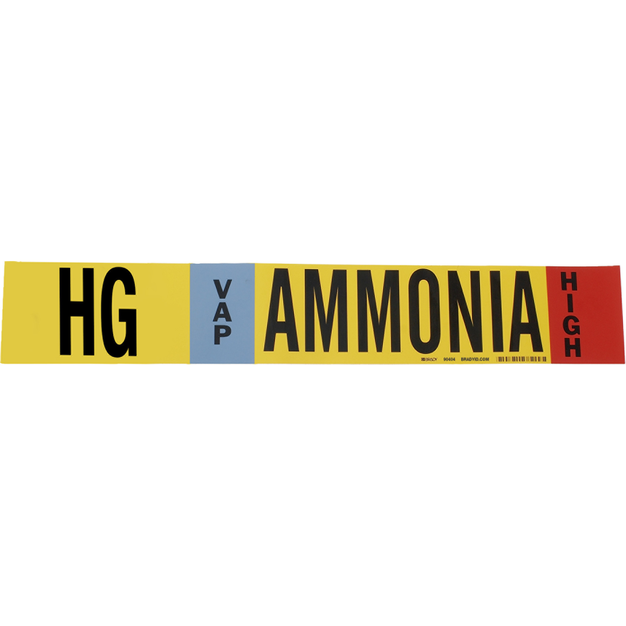 Marqueur pour tuyau «HG Vap Ammonia High» pour l'ammoniac (IIAR), Enveloppant, 26" h x 24" la, Noir sur jaune