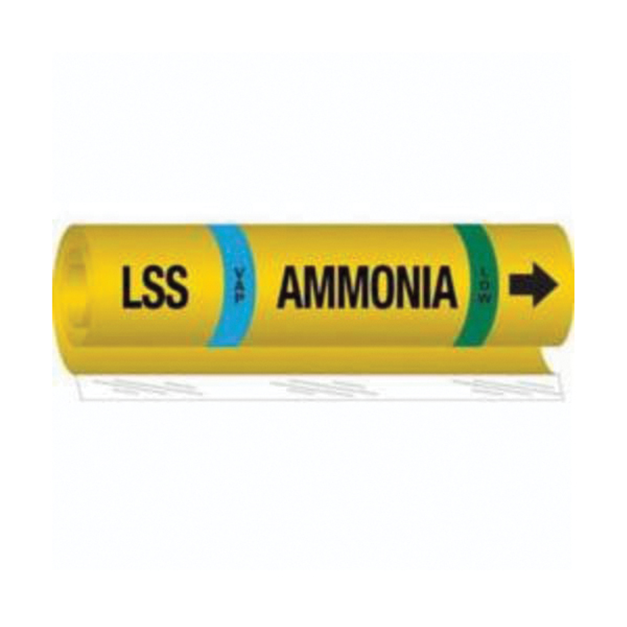 Marqueur pour tuyau «LSS Vap Ammonia Low» pour l'ammoniac (IIAR), Enveloppant, 26" h x 24" la, Noir sur jaune