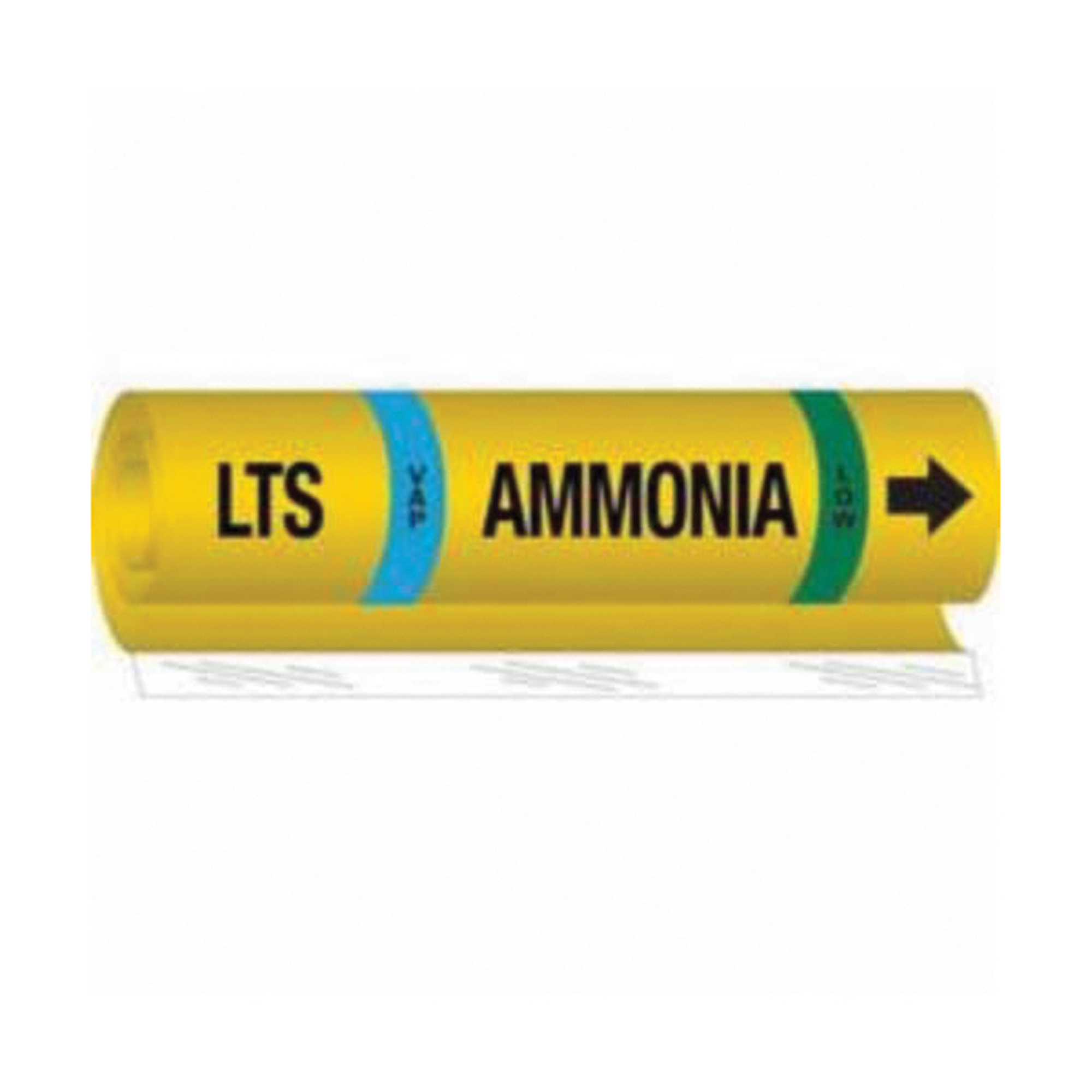 Marqueur pour tuyau «LTS Vap Ammonia Low» pour l'ammoniac (IIAR), Enveloppant, 26" h x 24" la, Noir sur jaune