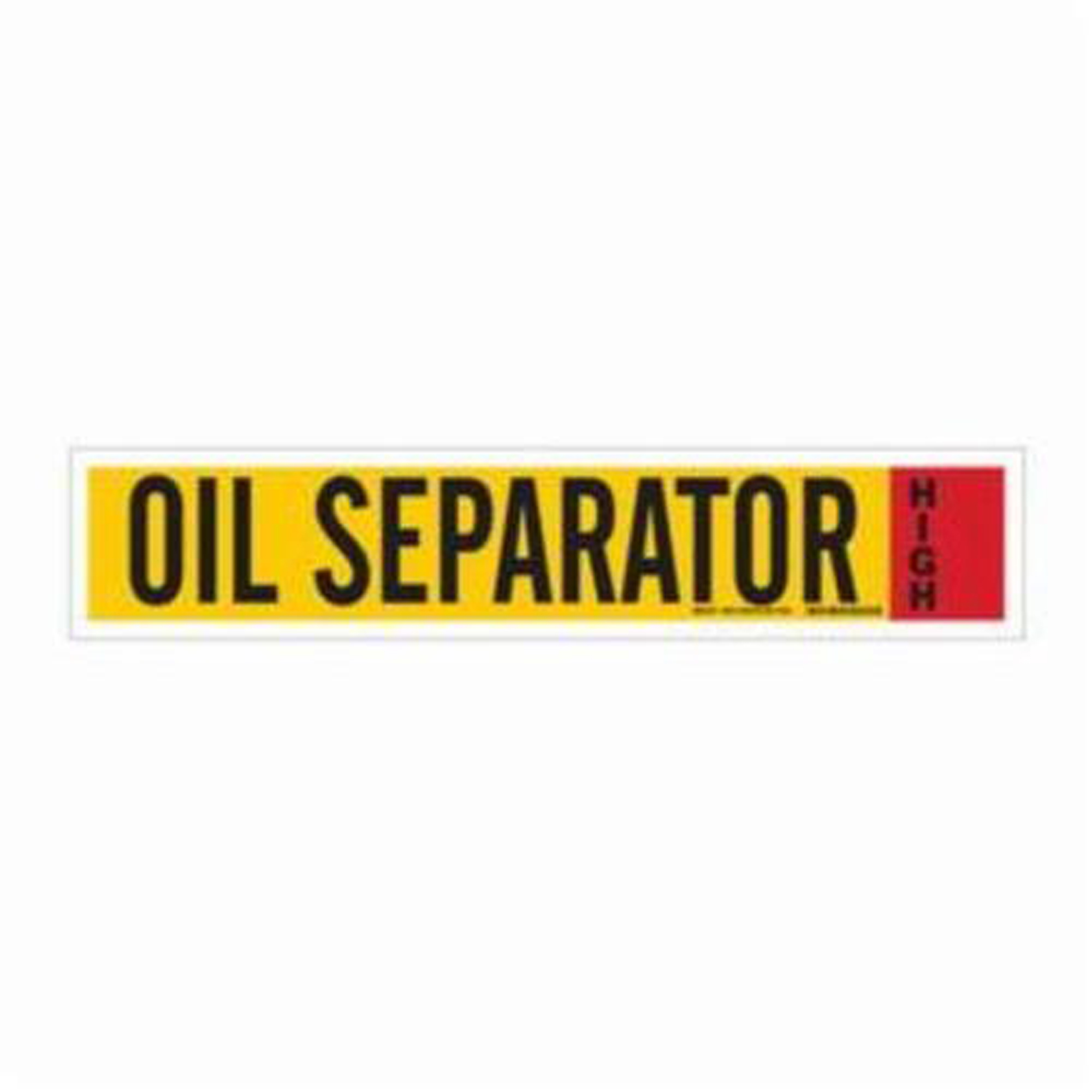 Marqueur pour tuyau «Oil Separator» pour ammoniac (IIAR), Autocollant, 4" h x 24" la, Noir sur jaune