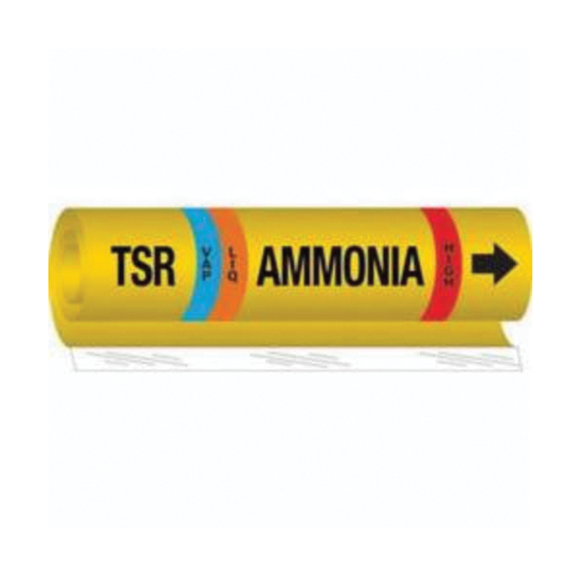 Marqueur pour tuyau «TSR Liq/Vap Ammonia High» pour l'ammoniac (IIAR), Enveloppant, 26" h x 24" la, Noir sur jaune