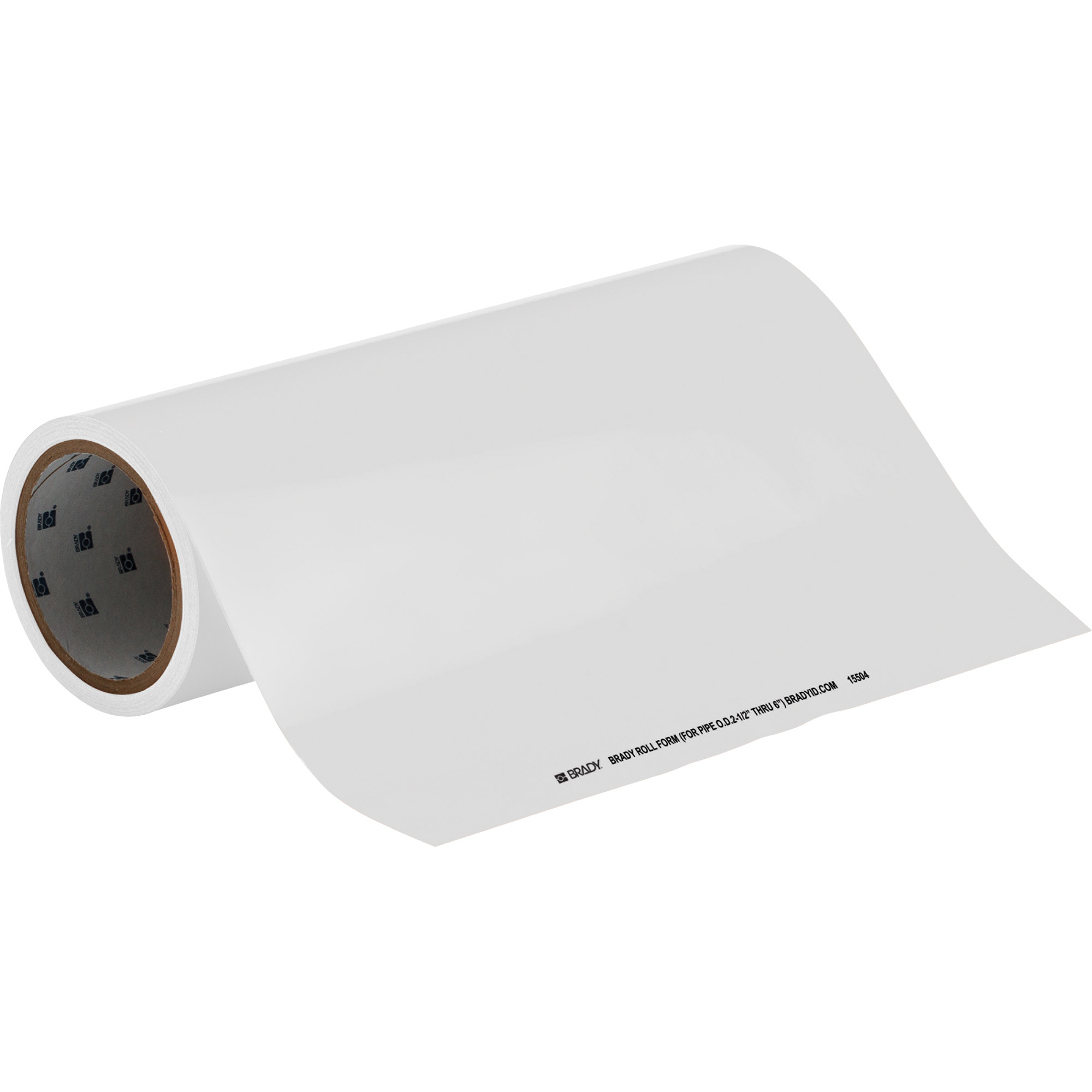 Marqueurs de tuyau à profil rond vierge avec flèche, Autocollant, Taillable h x 12" la, Noir sur transparent