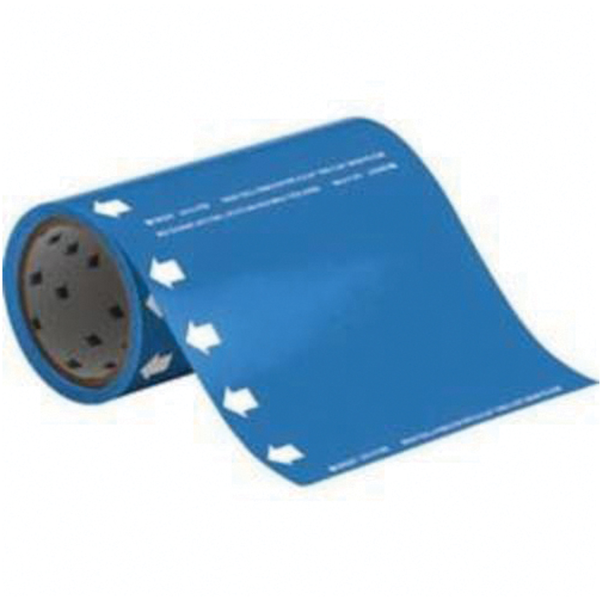 Marqueurs de tuyau à profil rond vierges, Autocollant, Taillable h x 8" la, Blanc/bleu