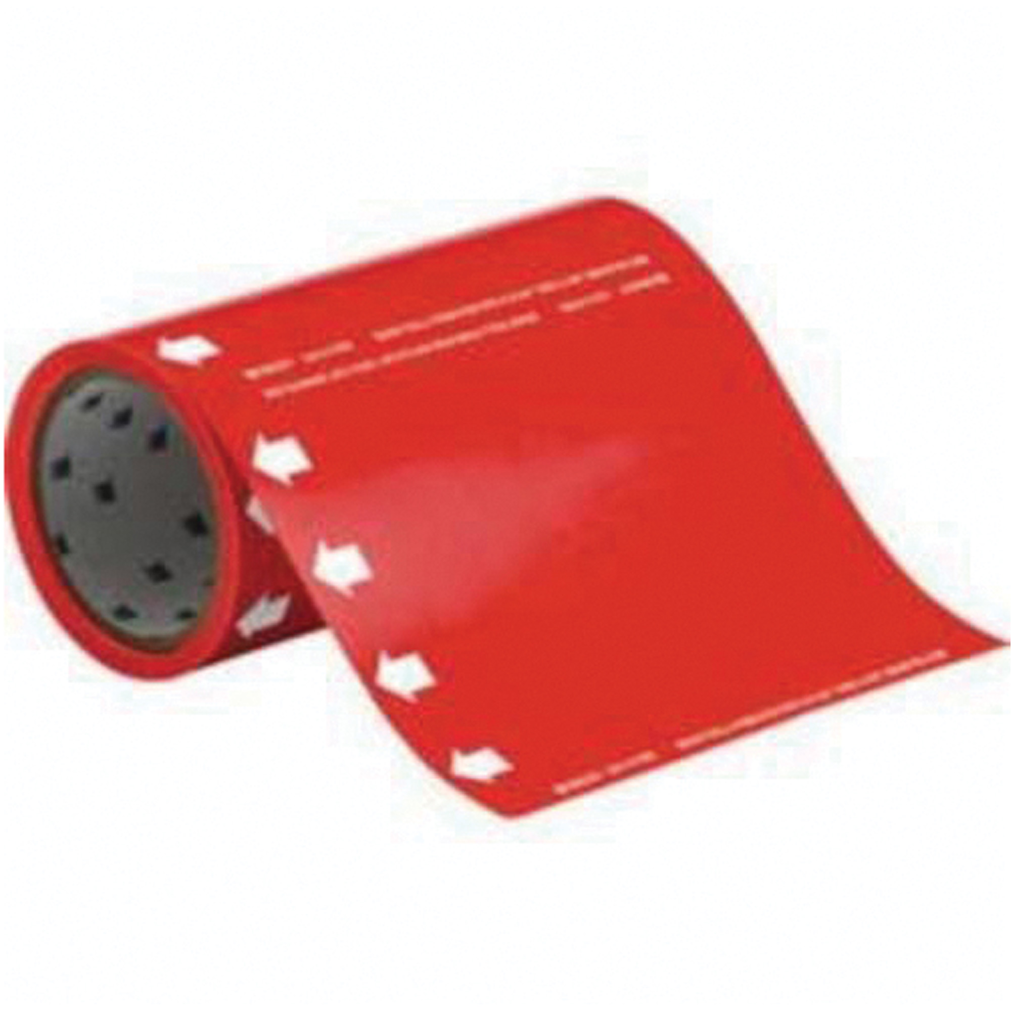 Marqueurs de tuyau à profil rond vierges, Autocollant, Taillable h x 8" la, Blanc/rouge