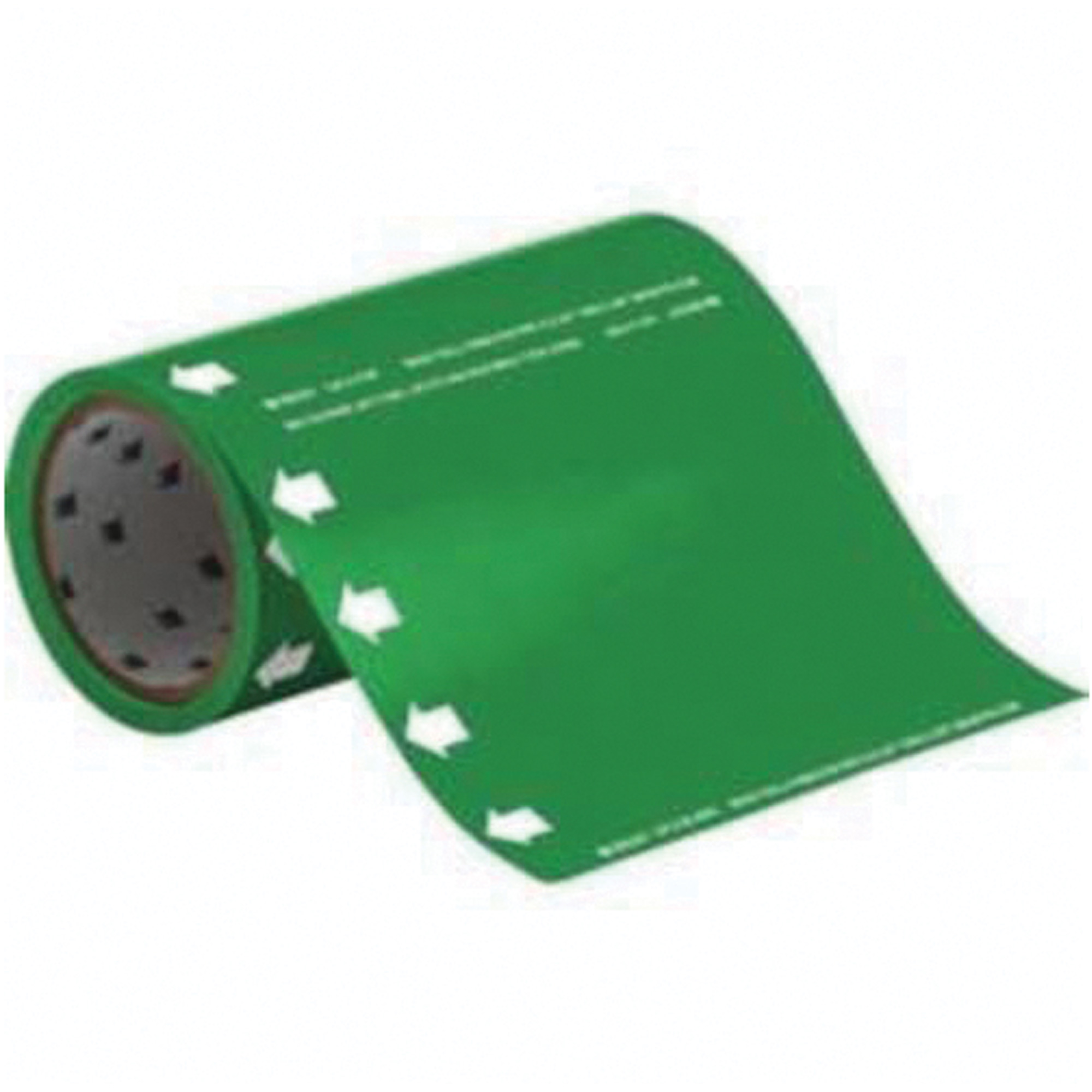 Marqueurs de tuyau à profil rond vierges, Autocollant, Taillable h x 8" la, Blanc/vert