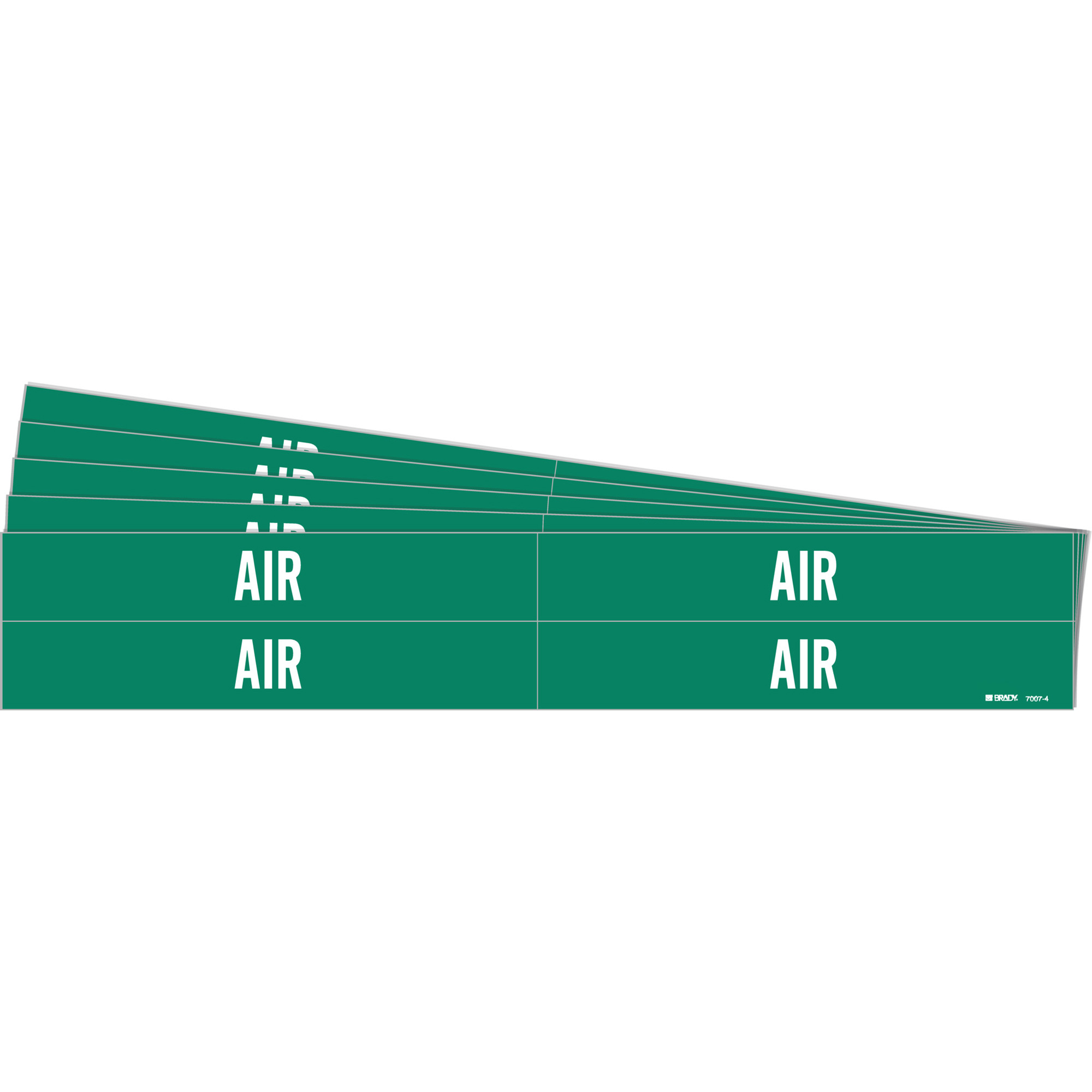 Marqueurs de tuyau «Air», Autocollant, 1-1/8" h x 7" la, Blanc/vert