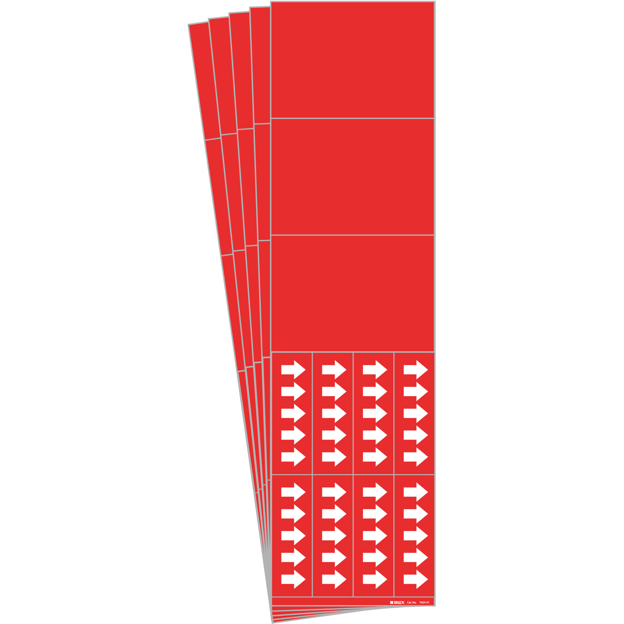 Marqueurs de tuyau avec espace vierge, Autocollant, 2-1/4" h x 2-3/4" la, Blanc/rouge