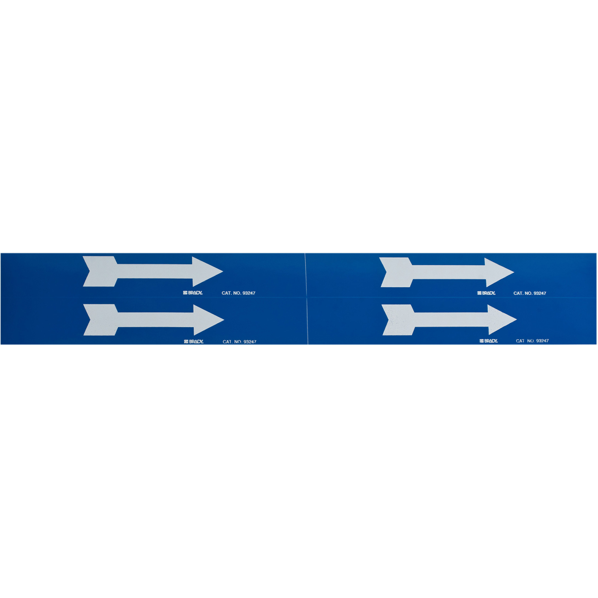 Marqueurs de tuyau avec flèches, Autocollant, 1-1/8" h x 7" la, Blanc/bleu
