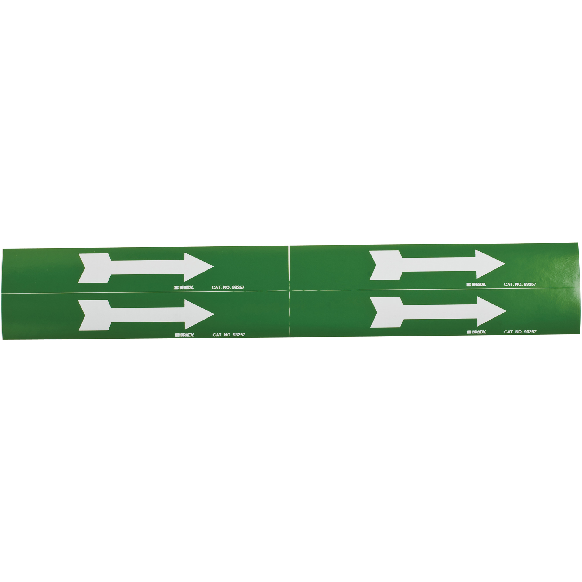 Marqueurs de tuyau avec flèches, Autocollant, 1-1/8" h x 7" la, Blanc/vert