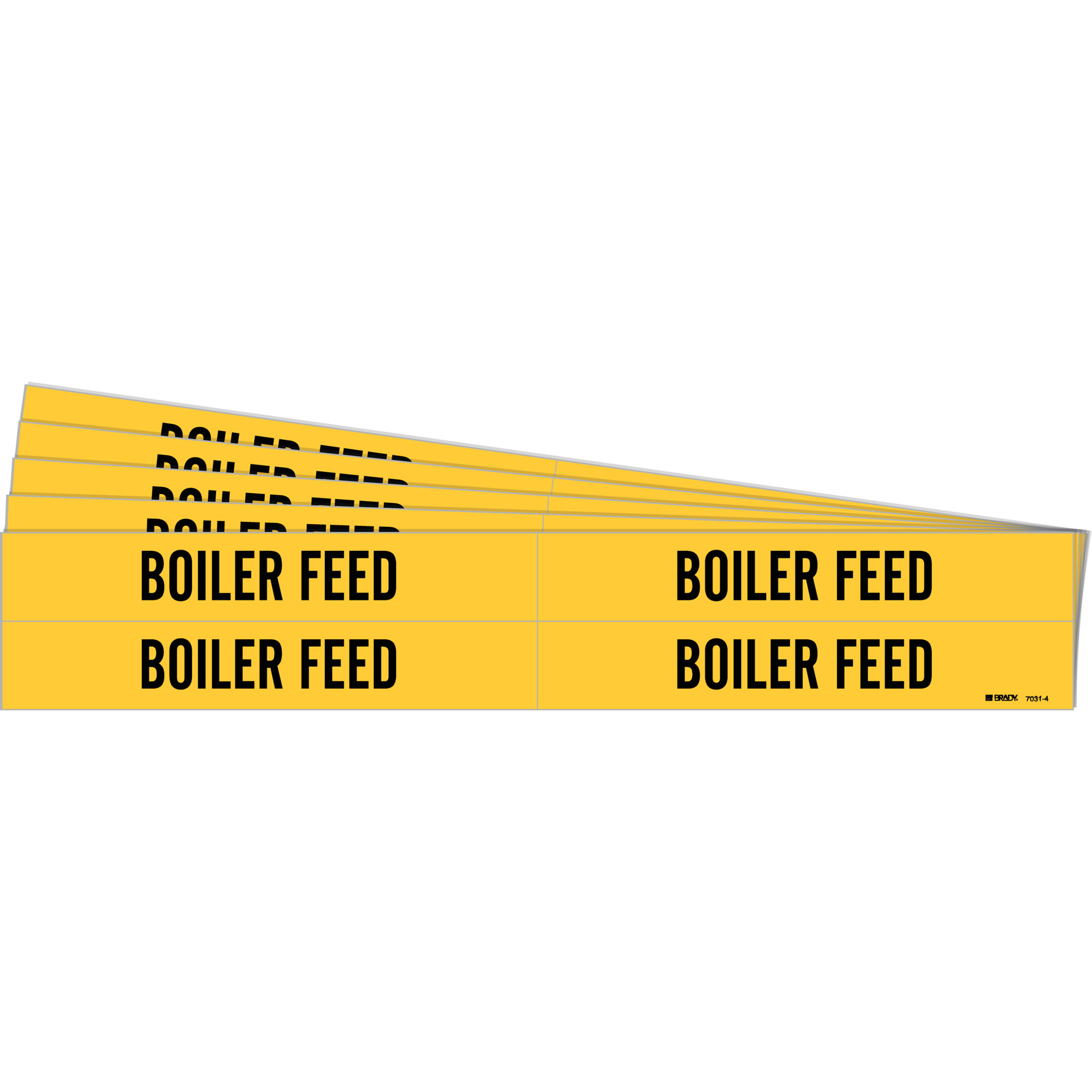 Marqueurs de tuyau «Boiler Feed», Autocollant, 1-1/8" h x 7" la, Noir sur jaune