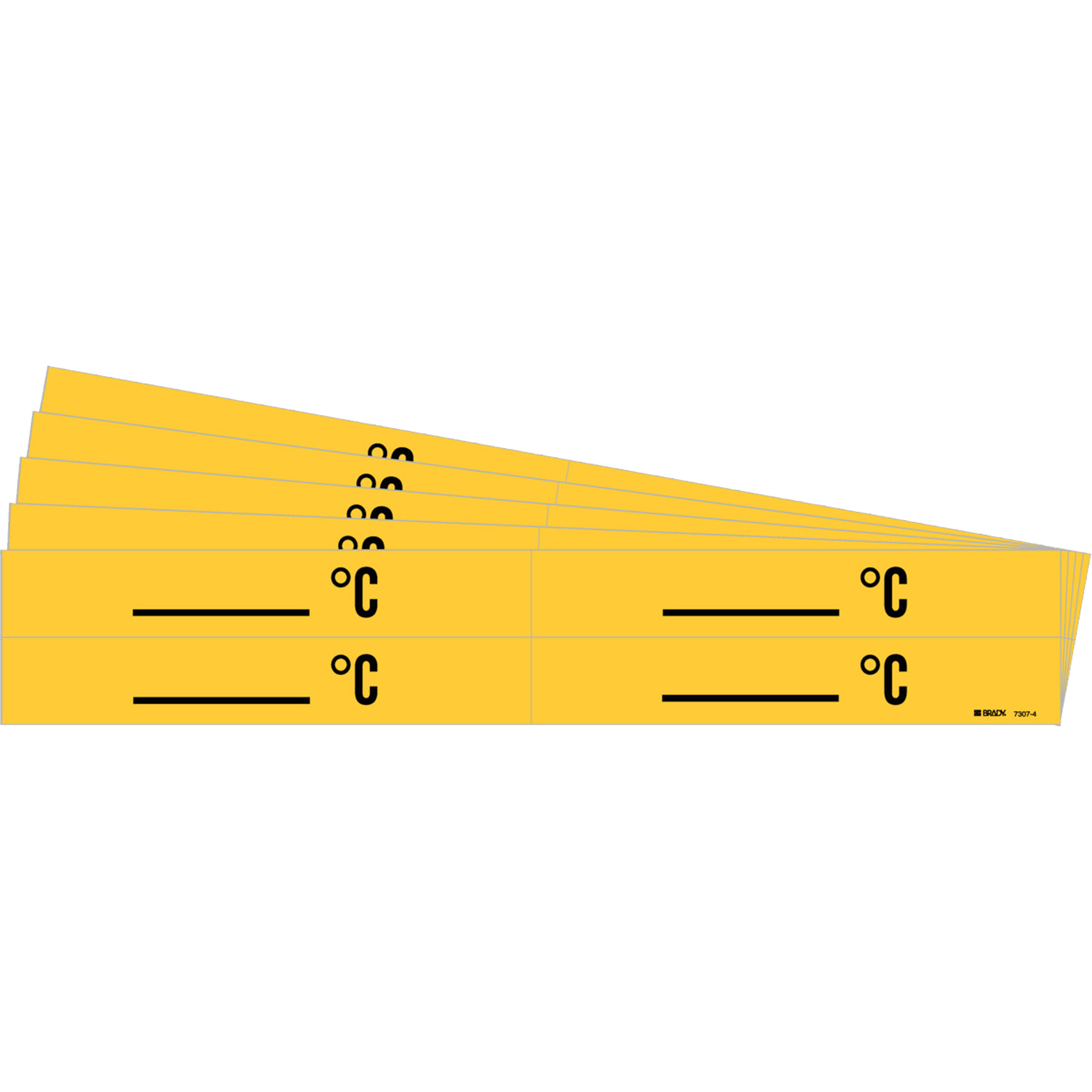 Marqueurs de tuyau «°C», Autocollant, 1-1/8" h x 7" la, Noir sur jaune