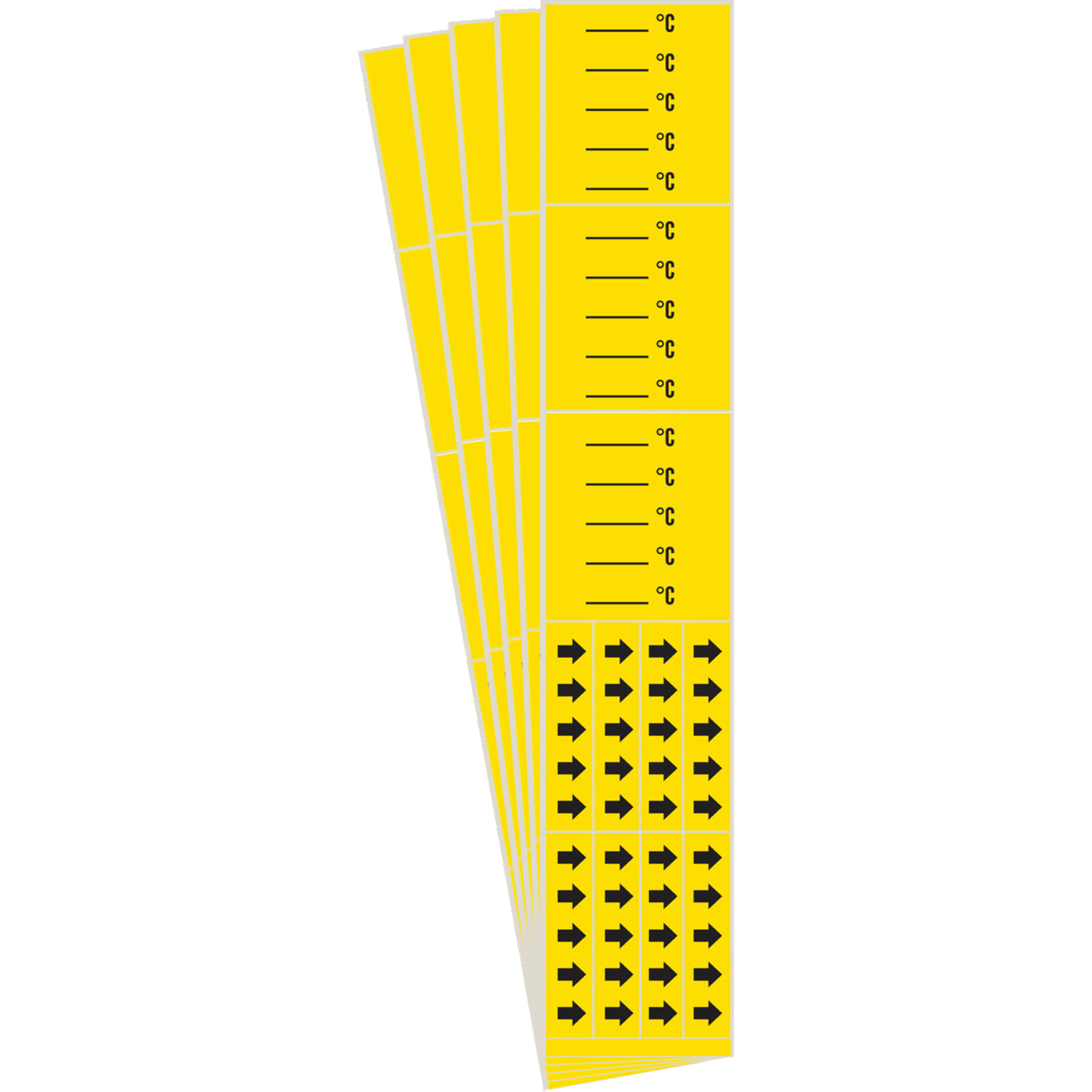 Marqueurs de tuyau «°C», Autocollant, 2-1/4" h x 2-3/4" la, Noir sur jaune