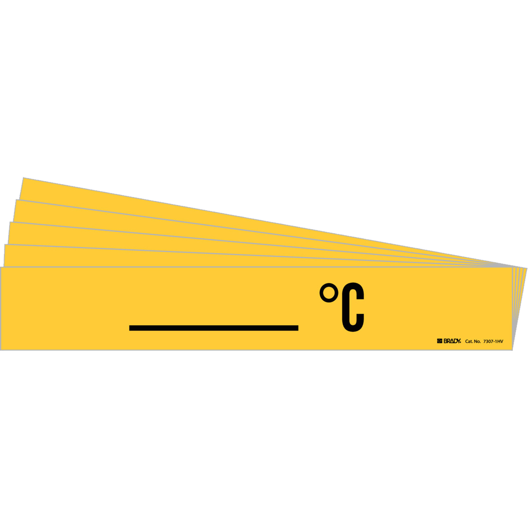 Marqueurs de tuyau «°C», Autocollant, 4" h x 24" la, Noir sur jaune