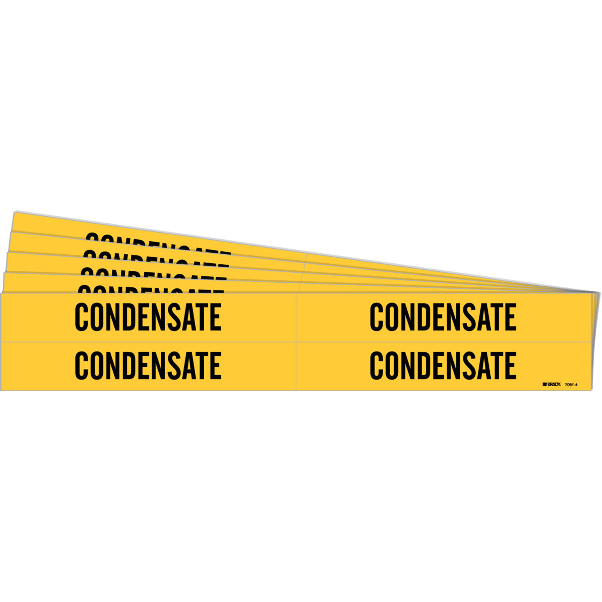 Marqueurs de tuyau «Condensate», Autocollant, 1-1/8" h x 7" la, Noir sur jaune