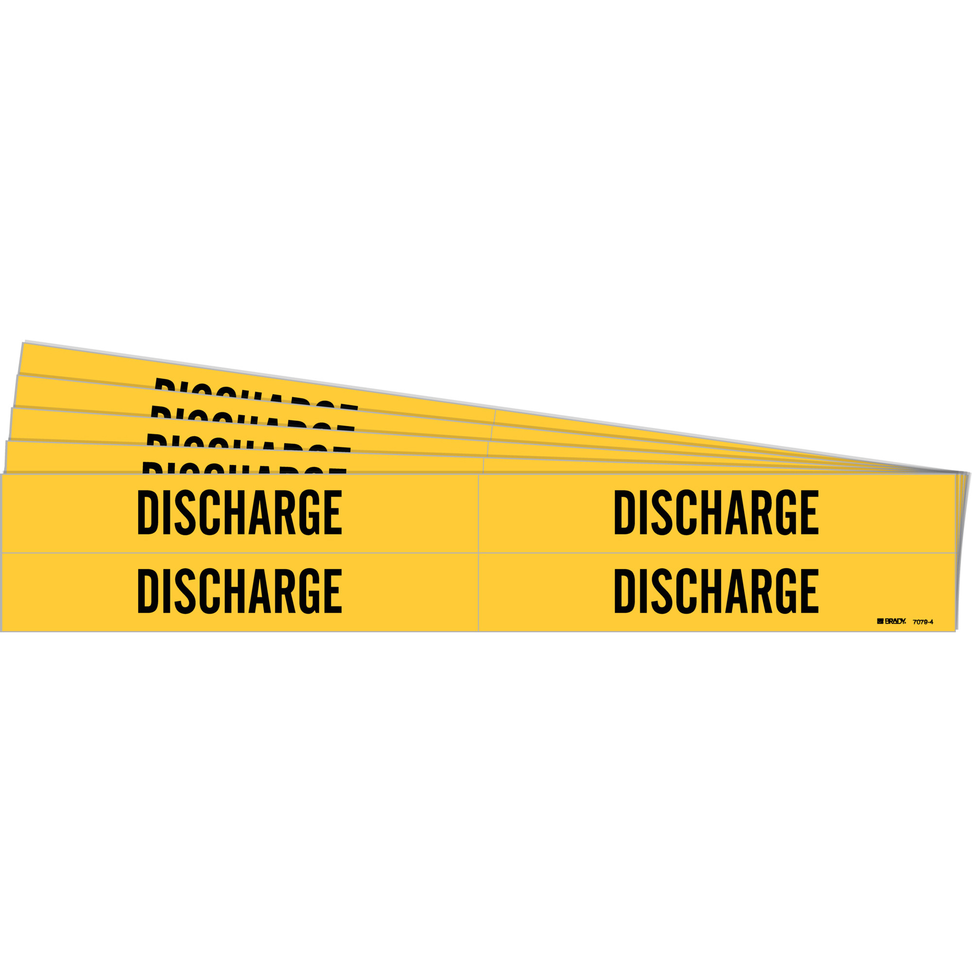 Marqueurs de tuyau «Discharge», Autocollant, 1-1/8" h x 7" la, Noir sur jaune