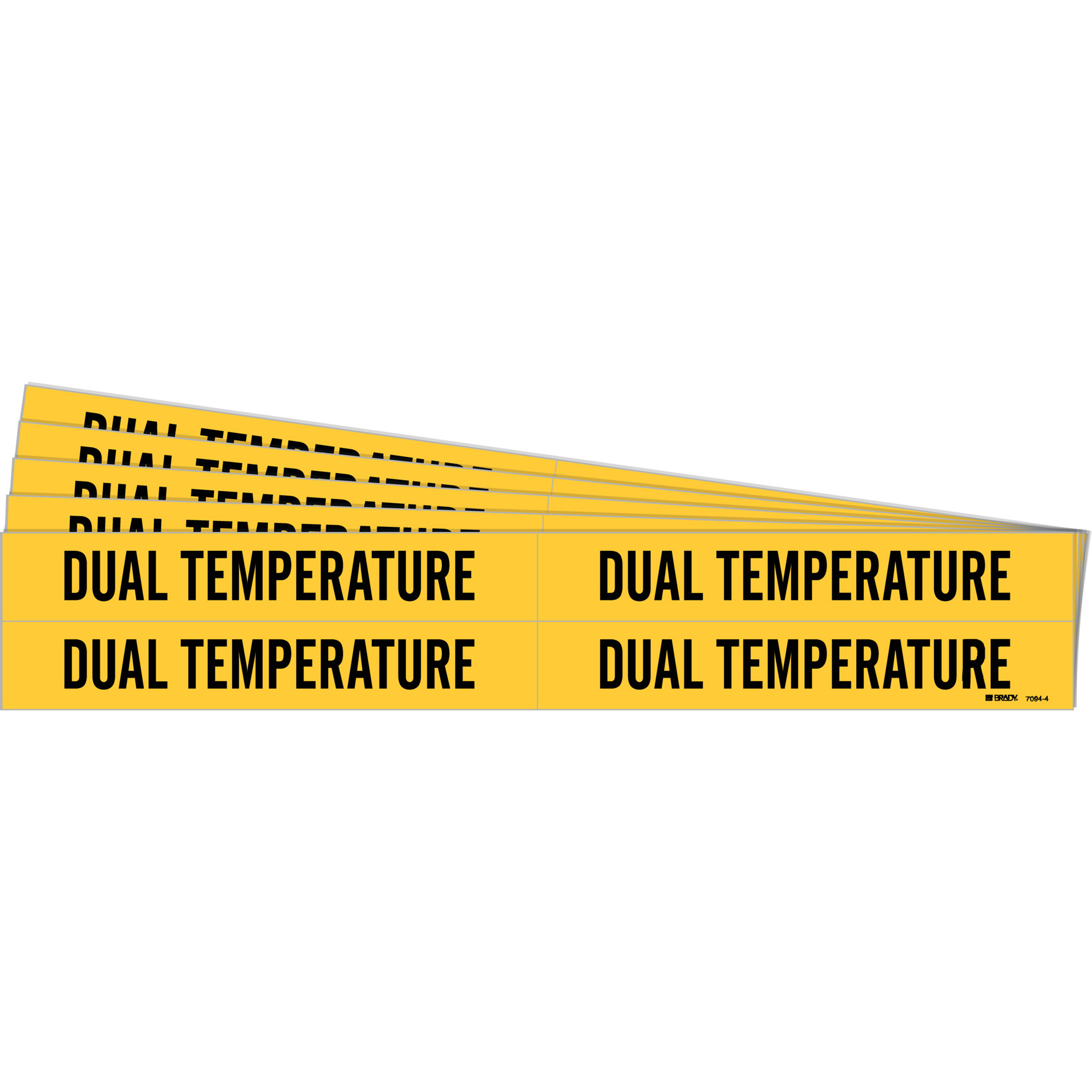 Marqueurs de tuyau «Dual Temperature», Autocollant, 1-1/8" h x 7" la, Noir sur jaune