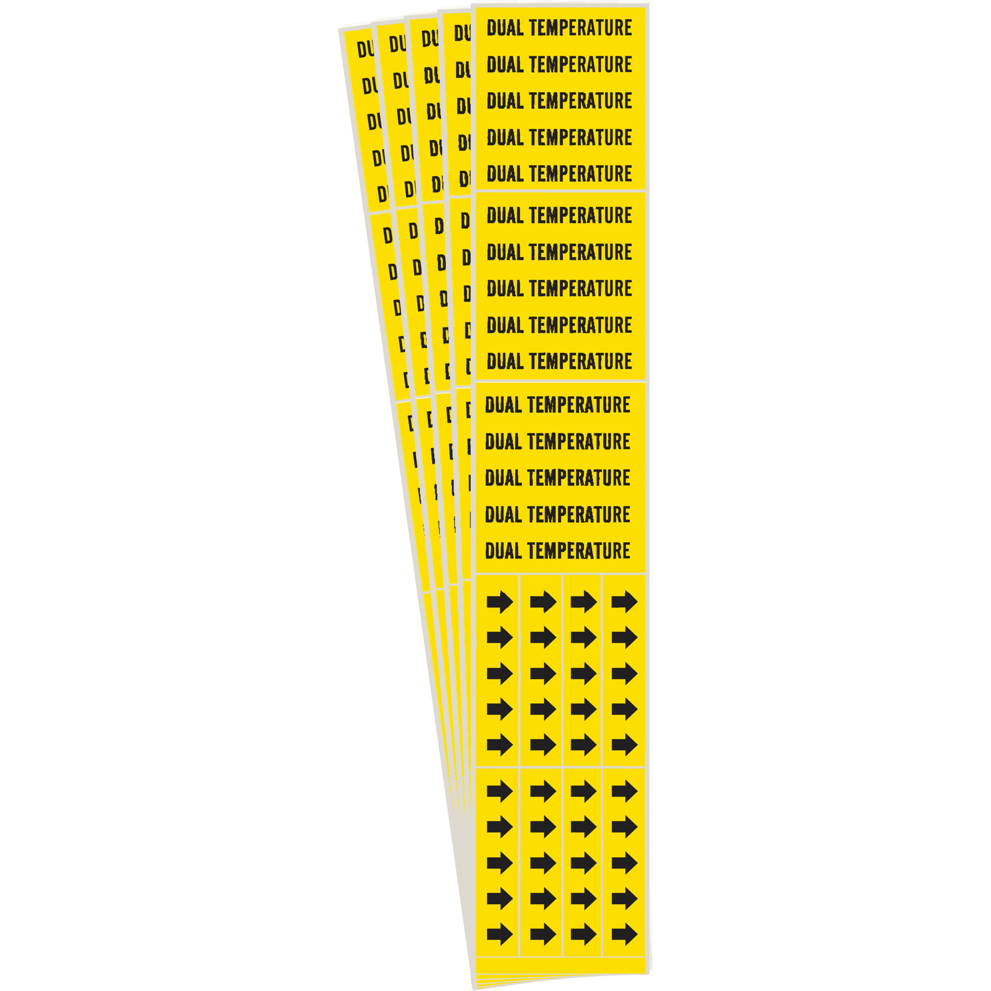 Marqueurs de tuyau «Dual Temperature», Autocollant, 2-1/4" h x 2-3/4" la, Noir sur jaune