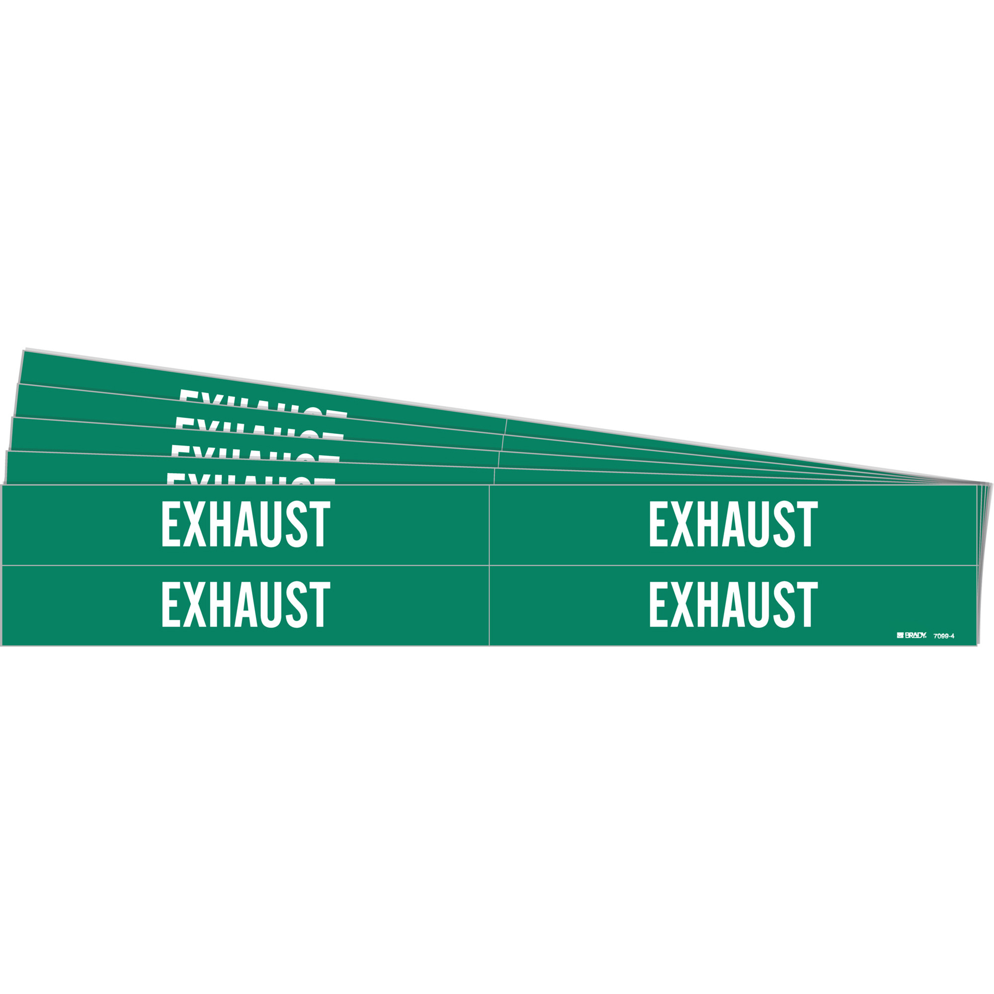 Marqueurs de tuyau «Exhaust», Autocollant, 1-1/8" h x 7" la, Blanc/vert