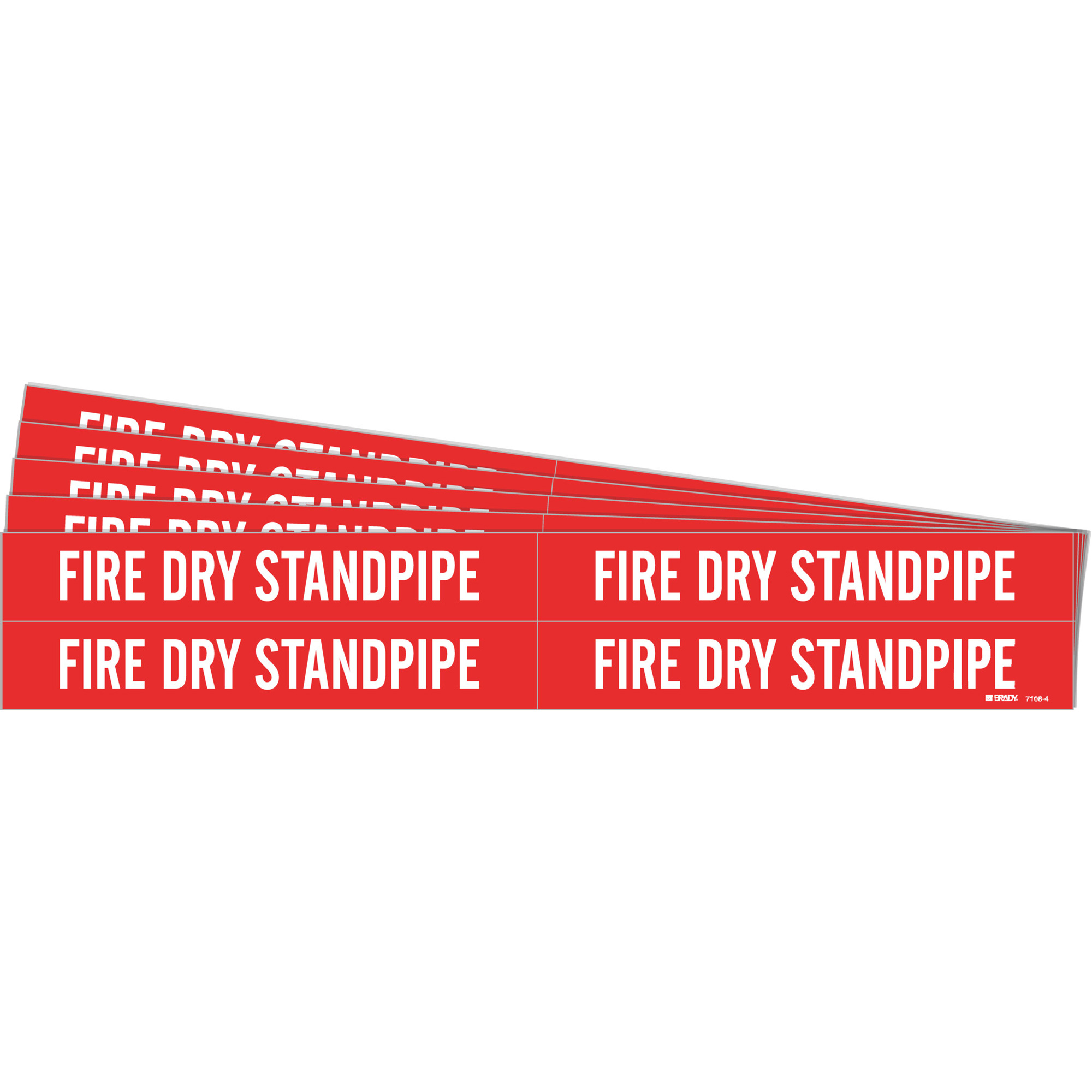 Marqueurs de tuyau «Fire Dry Standpipe», Autocollant, 1-1/8" h x 7" la, Blanc/rouge